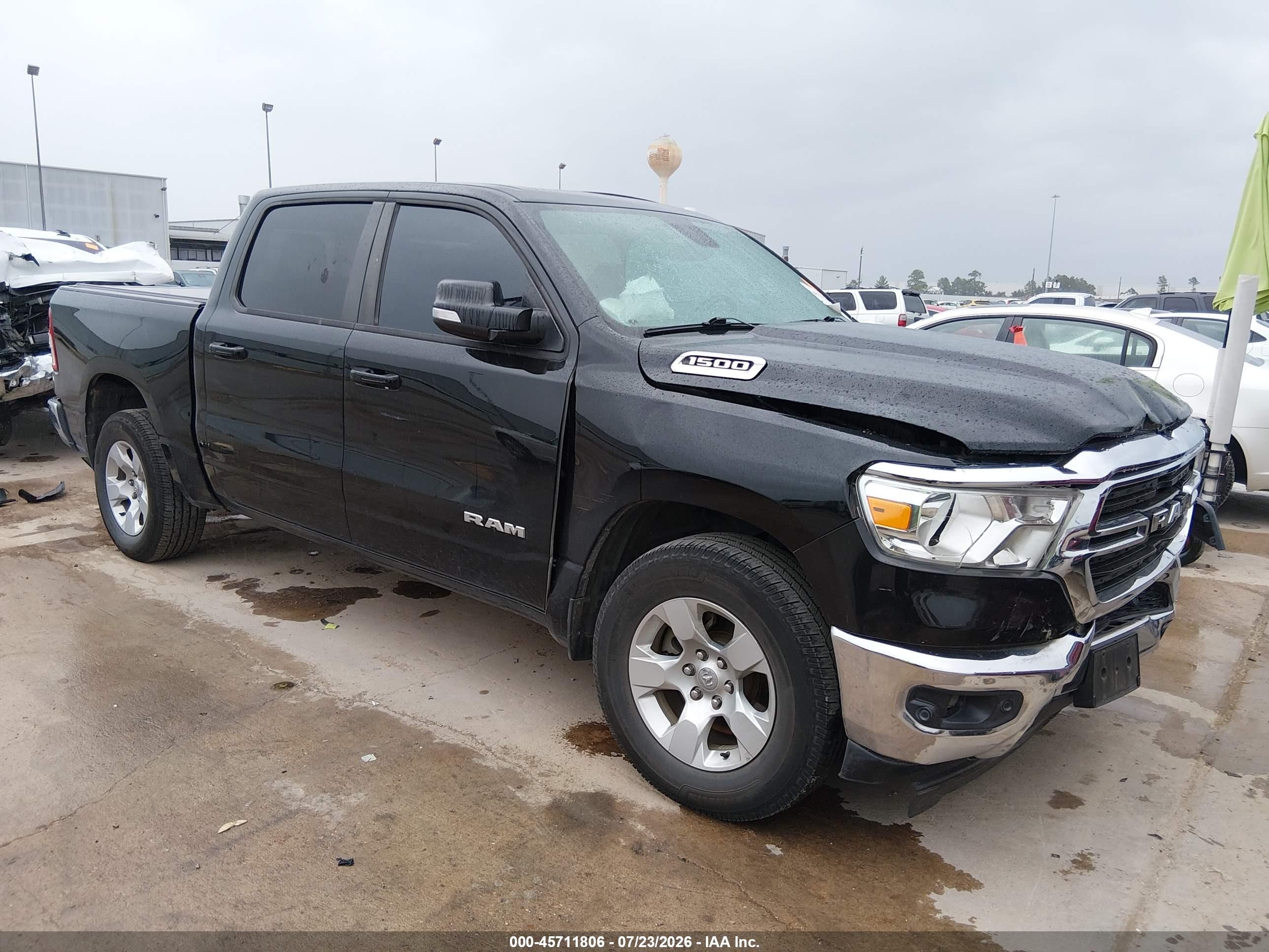 2021 Ram 1500 Lone Star  4x2 5'7 Box Черный vin: 1C6RREFG9MN503055