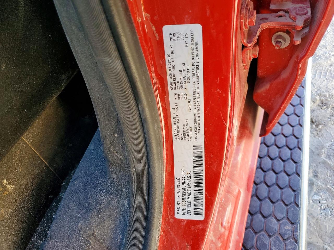 2022 Ram 1500 Big Horn Красный vin: 1C6RREFM9NN446086