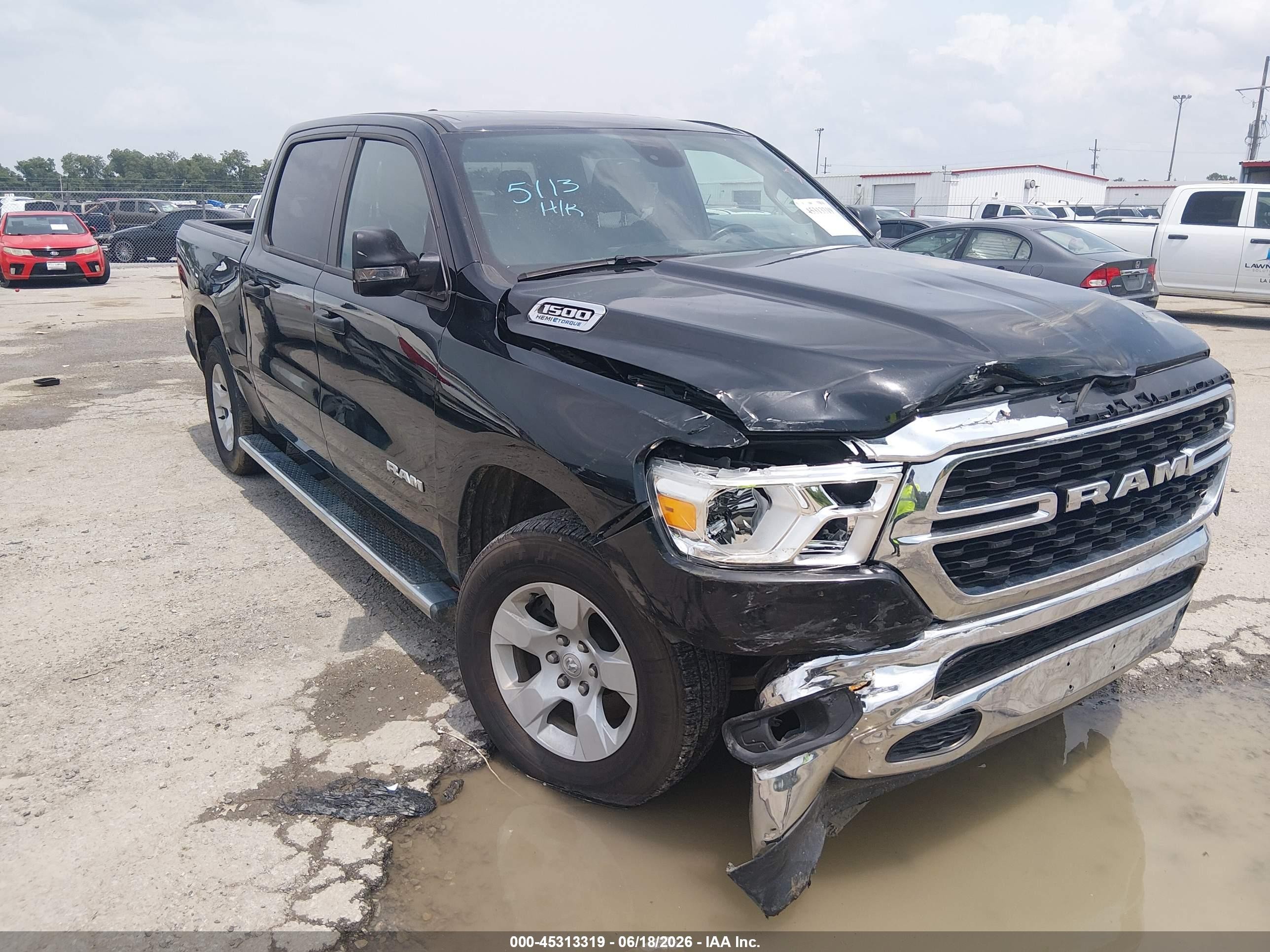 2023 Ram 1500 Big Horn  4x2 5'7 Box Black vin: 1C6RREFT5PN579180