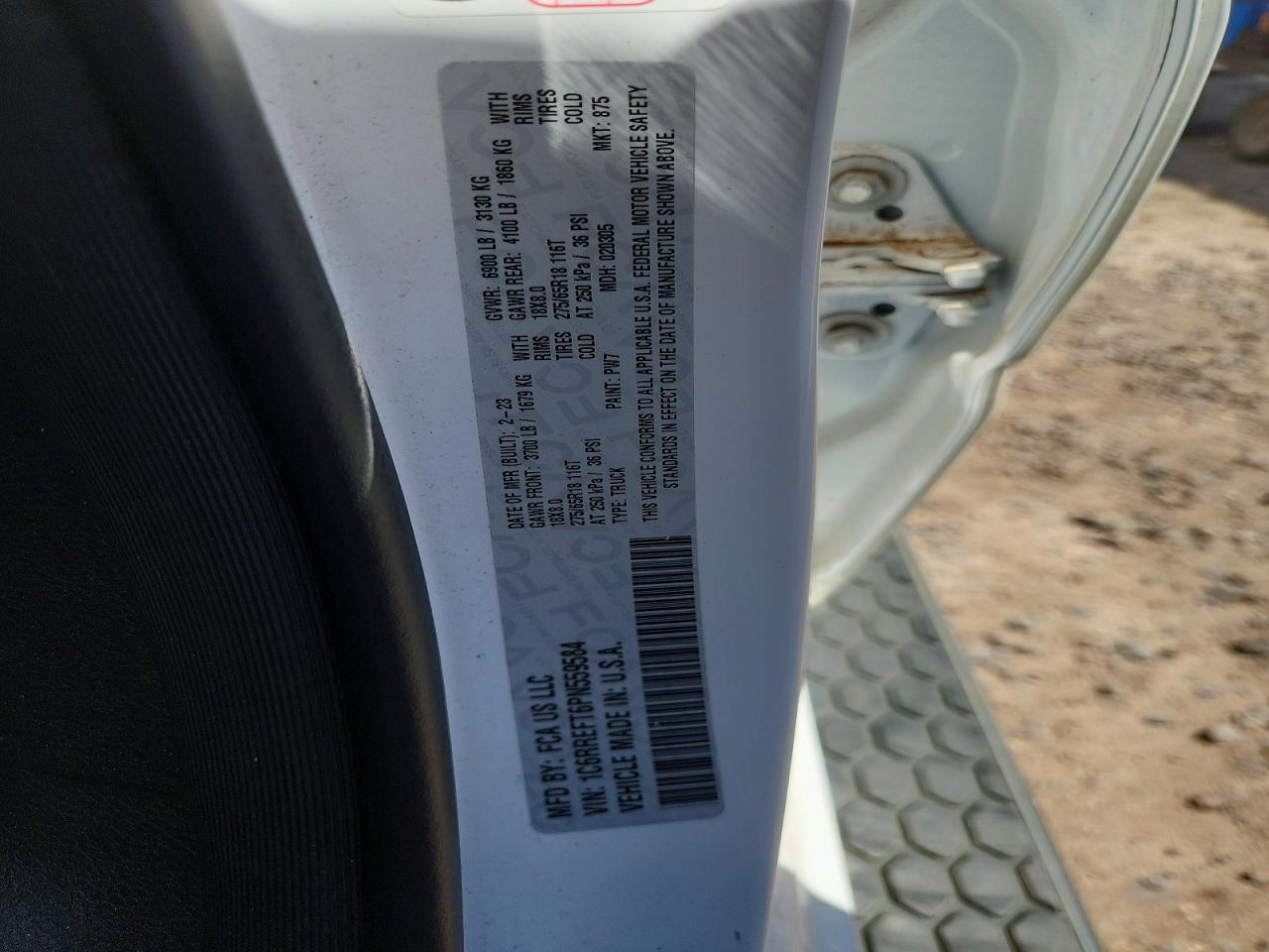 2023 Ram 1500 Big Horn/lone Star White vin: 1C6RREFT6PN559584