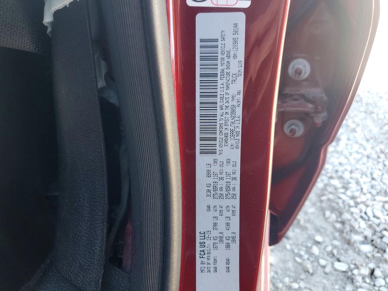 2020 Ram 1500 Laramie Red vin: 1C6RREJT0LN239050