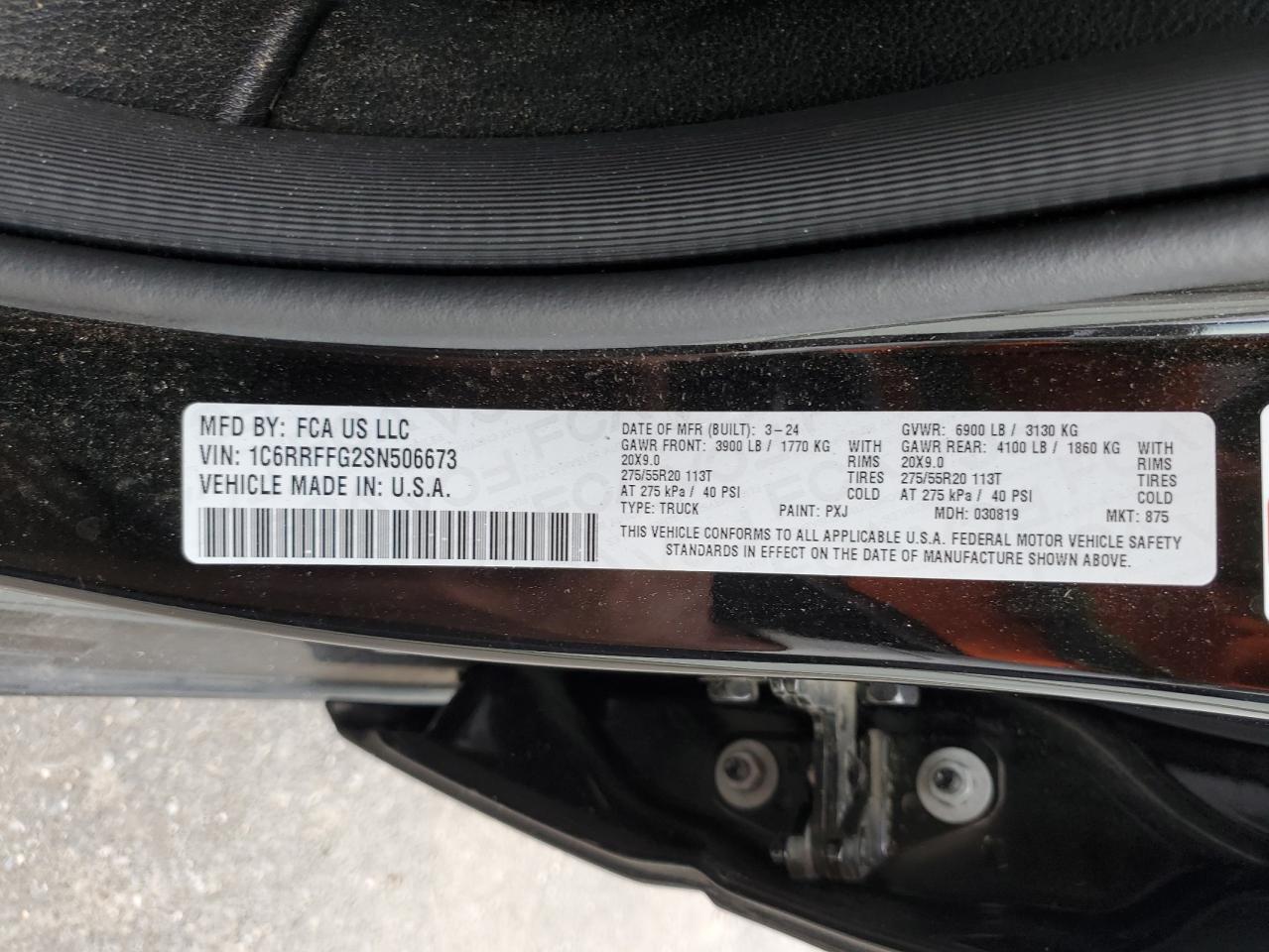 2025 Ram 1500 Big Horn/lone Star Black vin: 1C6RRFFG2SN506673