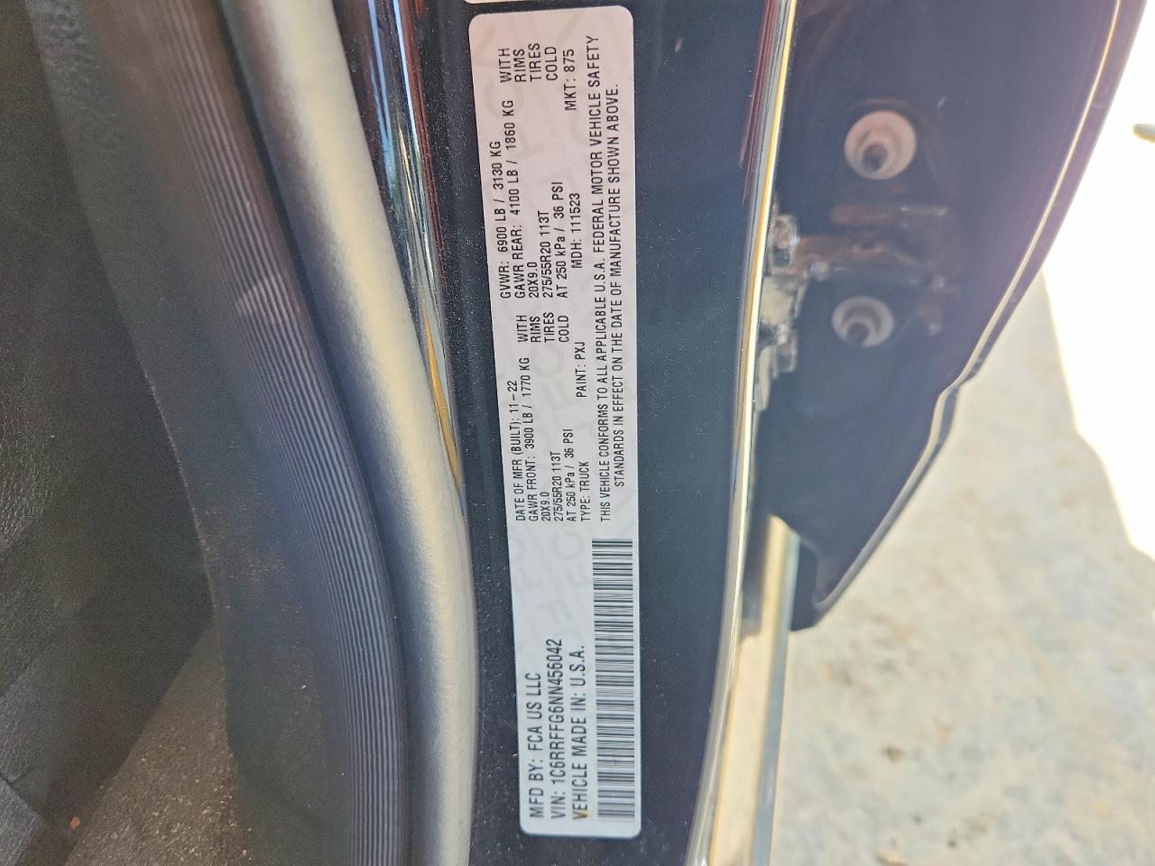2022 Ram 1500 Big Horn Black vin: 1C6RRFFG6NN456042