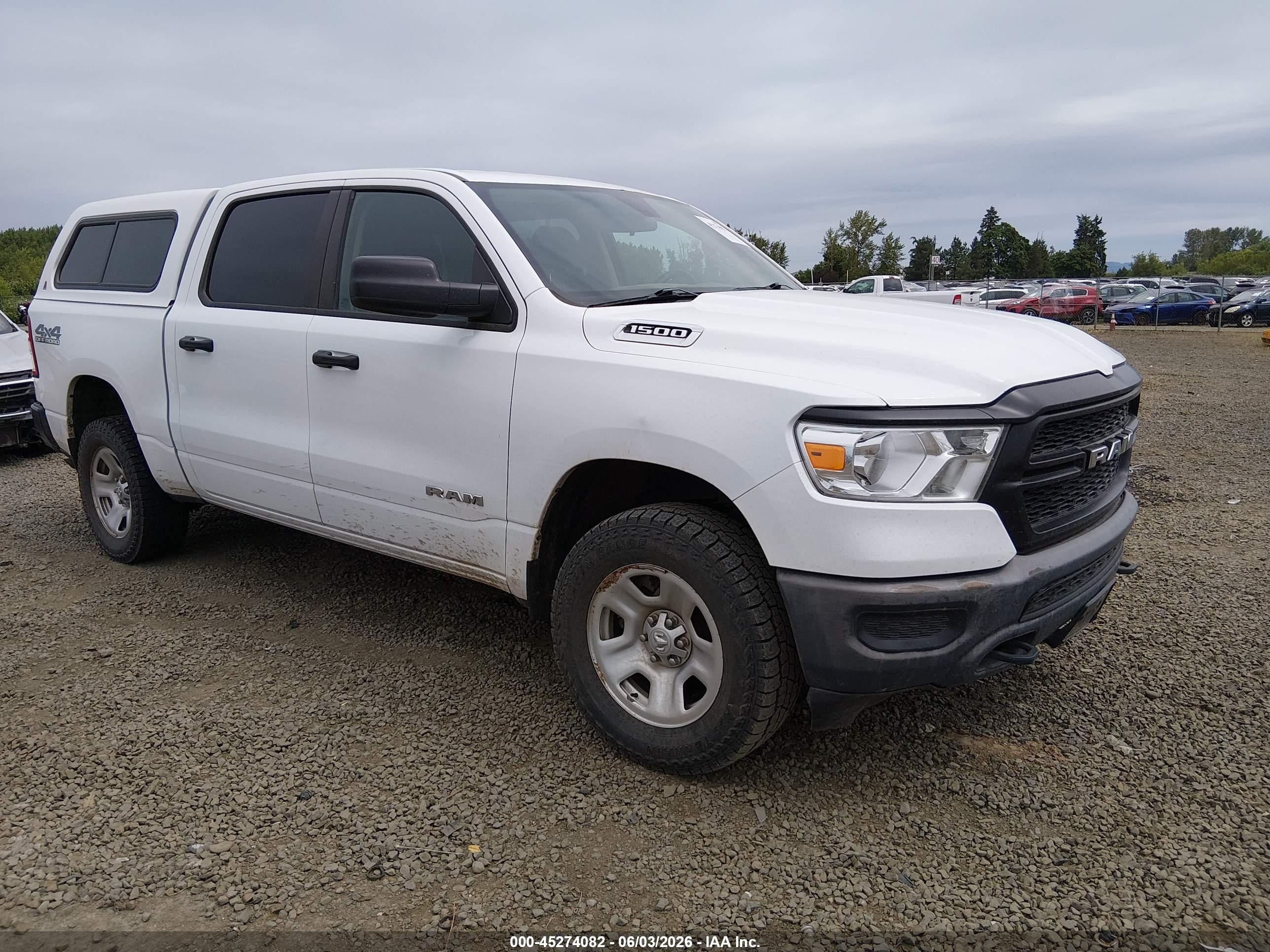 2019 Ram 1500 Tradesman  4x4 5'7 Box White vin: 1C6RRFGG7KN856976