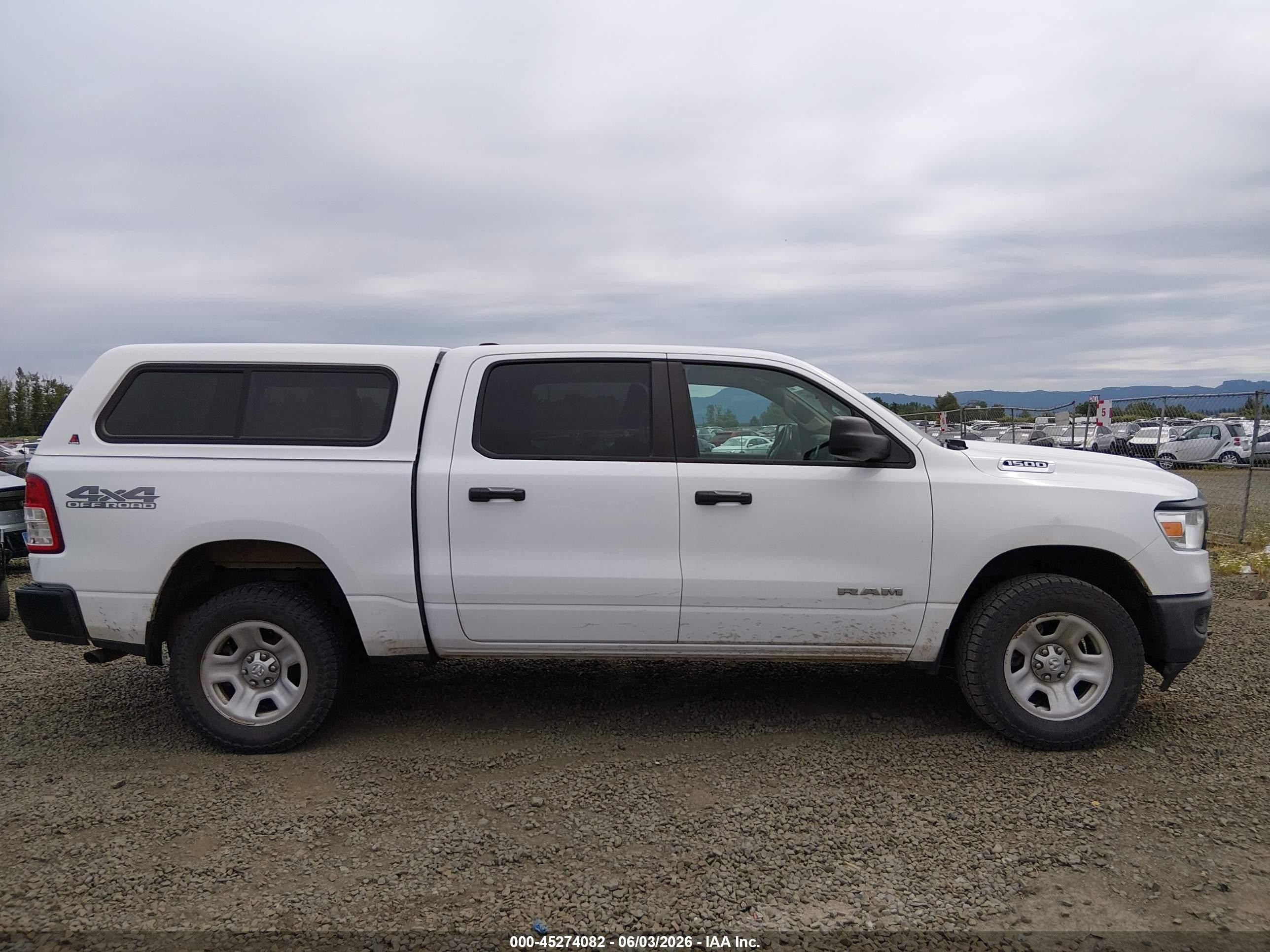 2019 Ram 1500 Tradesman  4x4 5'7 Box White vin: 1C6RRFGG7KN856976