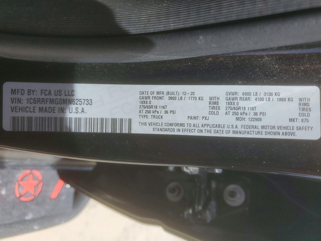 2021 Ram 1500 Big Horn Черный vin: 1C6RRFMG0MN625733