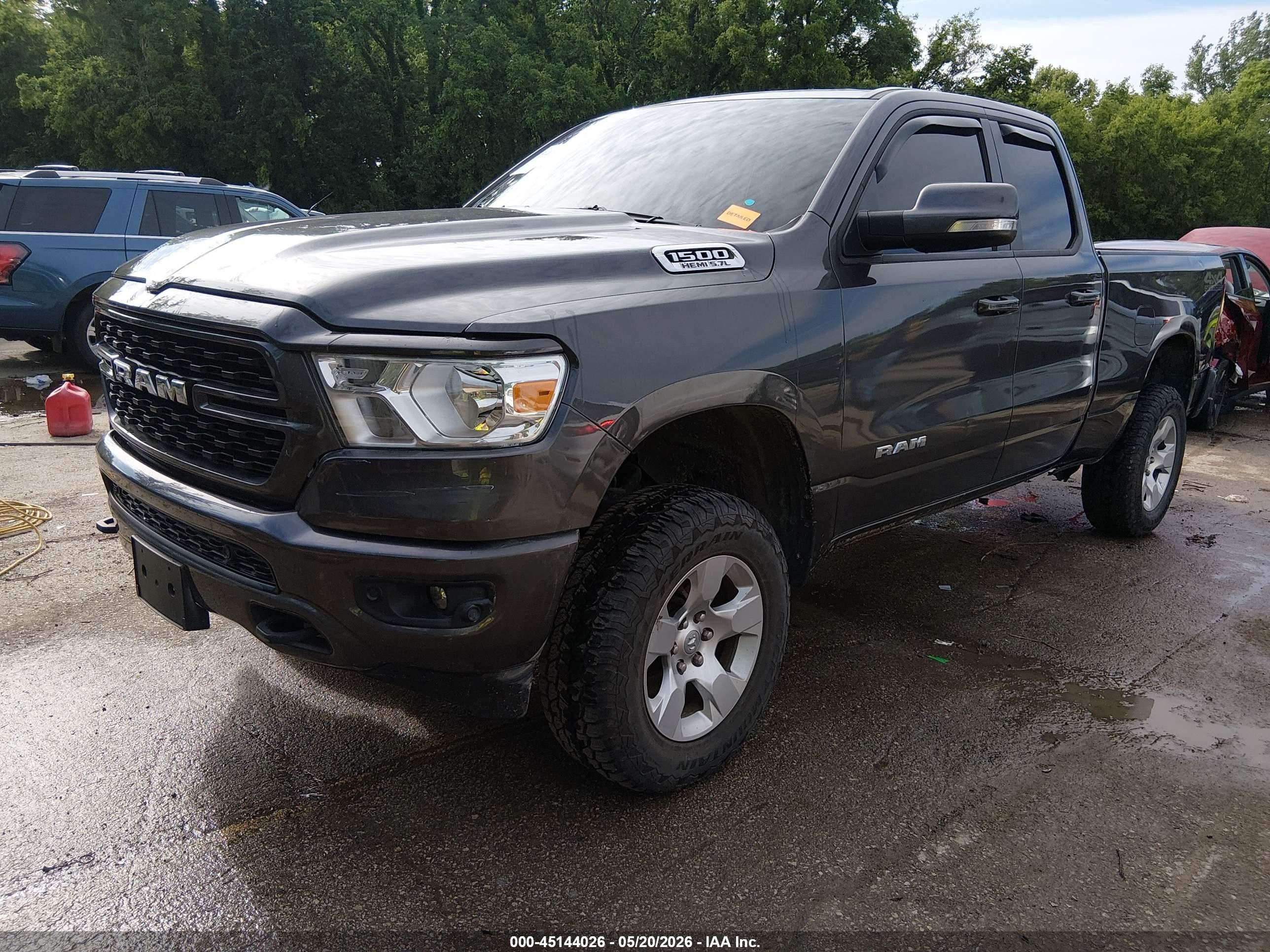 2022 Ram 1500 Big Horn  4x4 6'4 Box Gray vin: 1C6SRFBT0NN134212