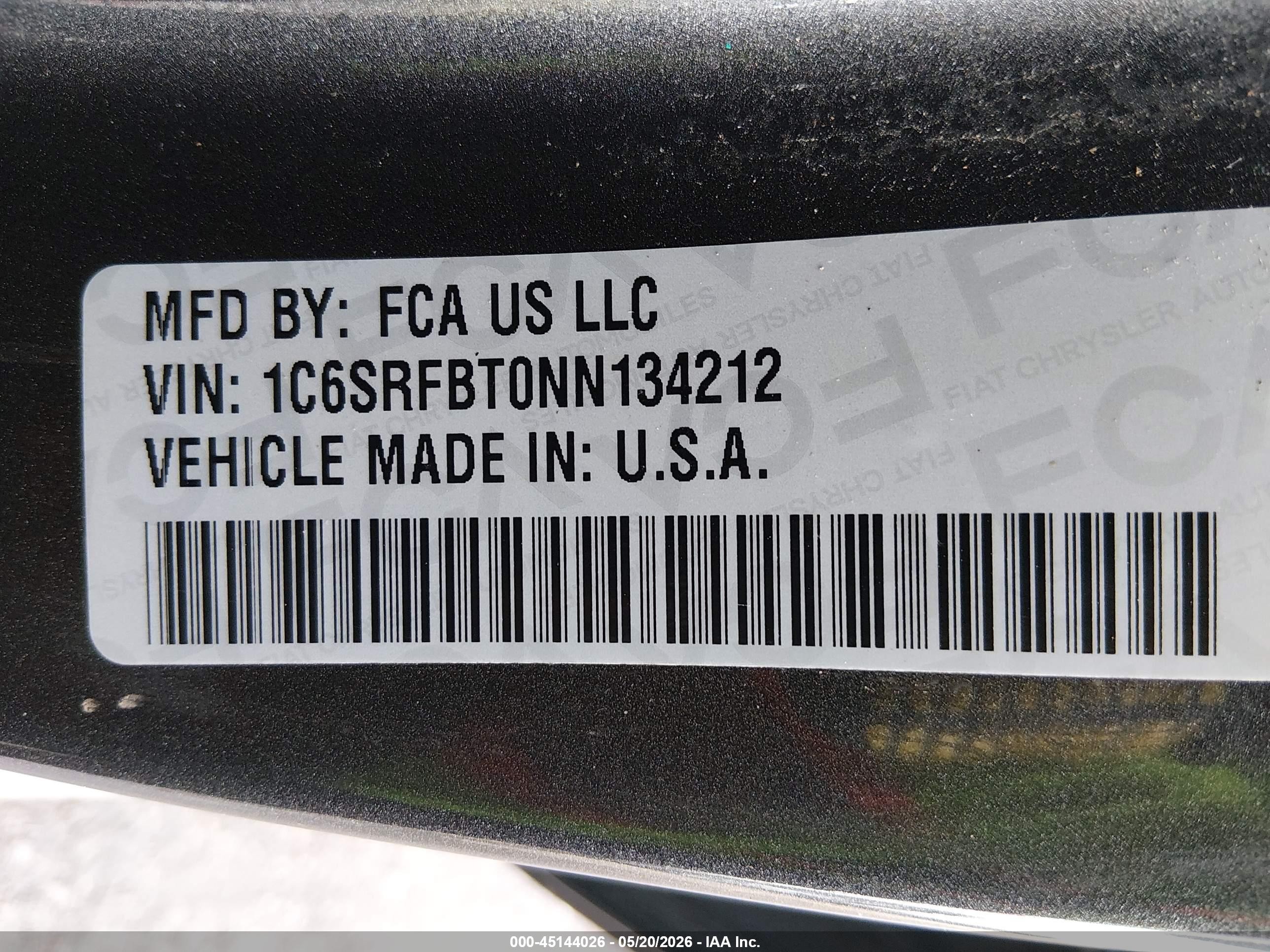 2022 Ram 1500 Big Horn  4x4 6'4 Box Gray vin: 1C6SRFBT0NN134212