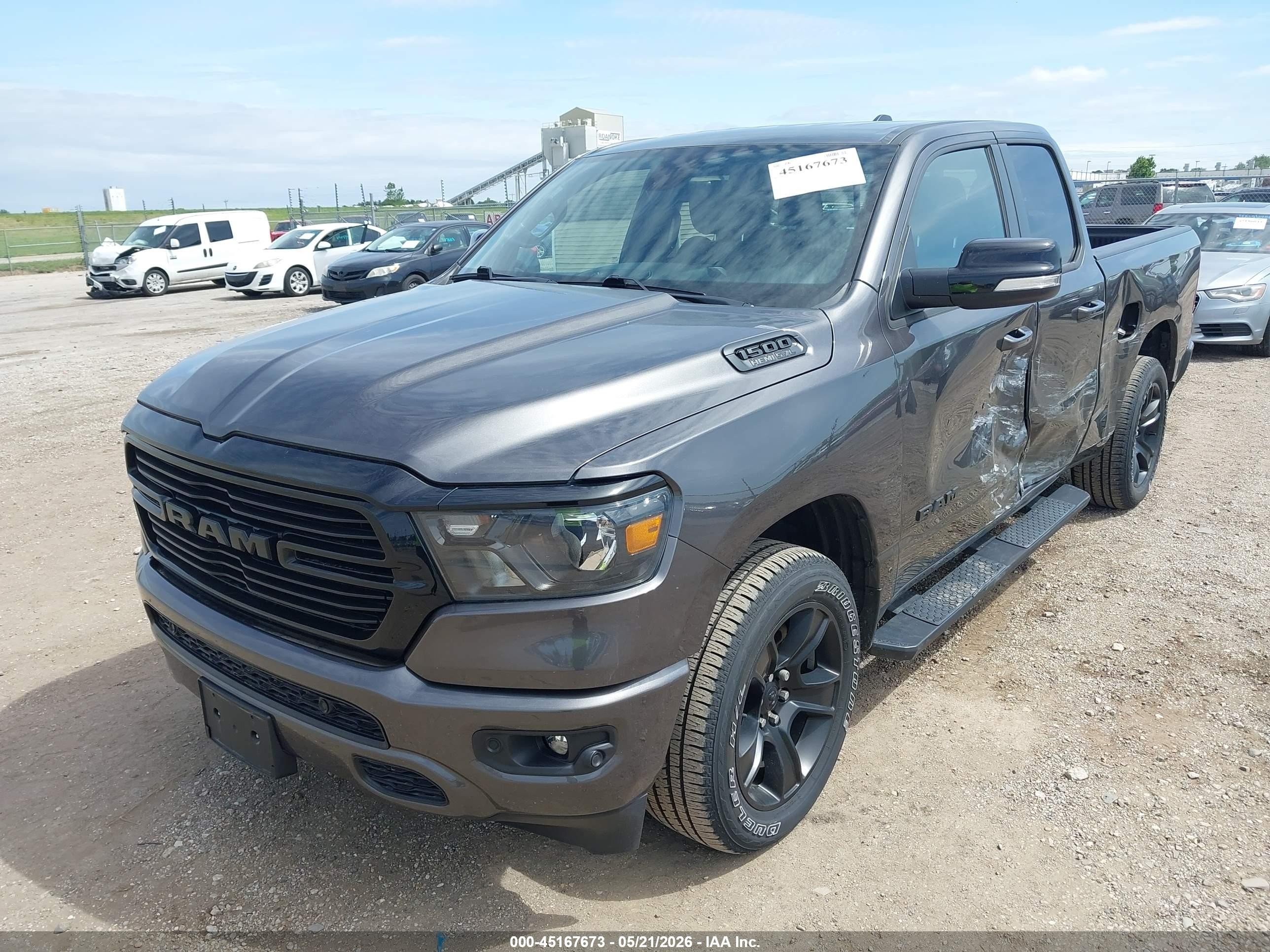 2021 Ram 1500 Big Horn  4x4 6'4 Box Gray vin: 1C6SRFBT8MN791094