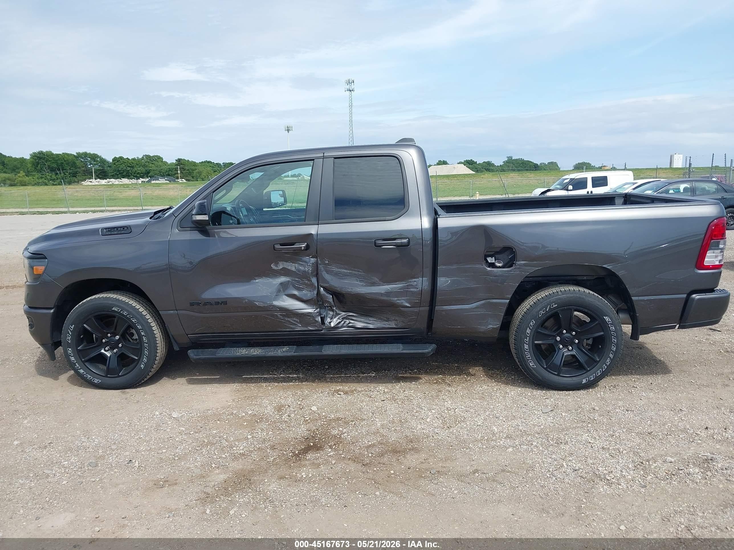 2021 Ram 1500 Big Horn  4x4 6'4 Box Gray vin: 1C6SRFBT8MN791094