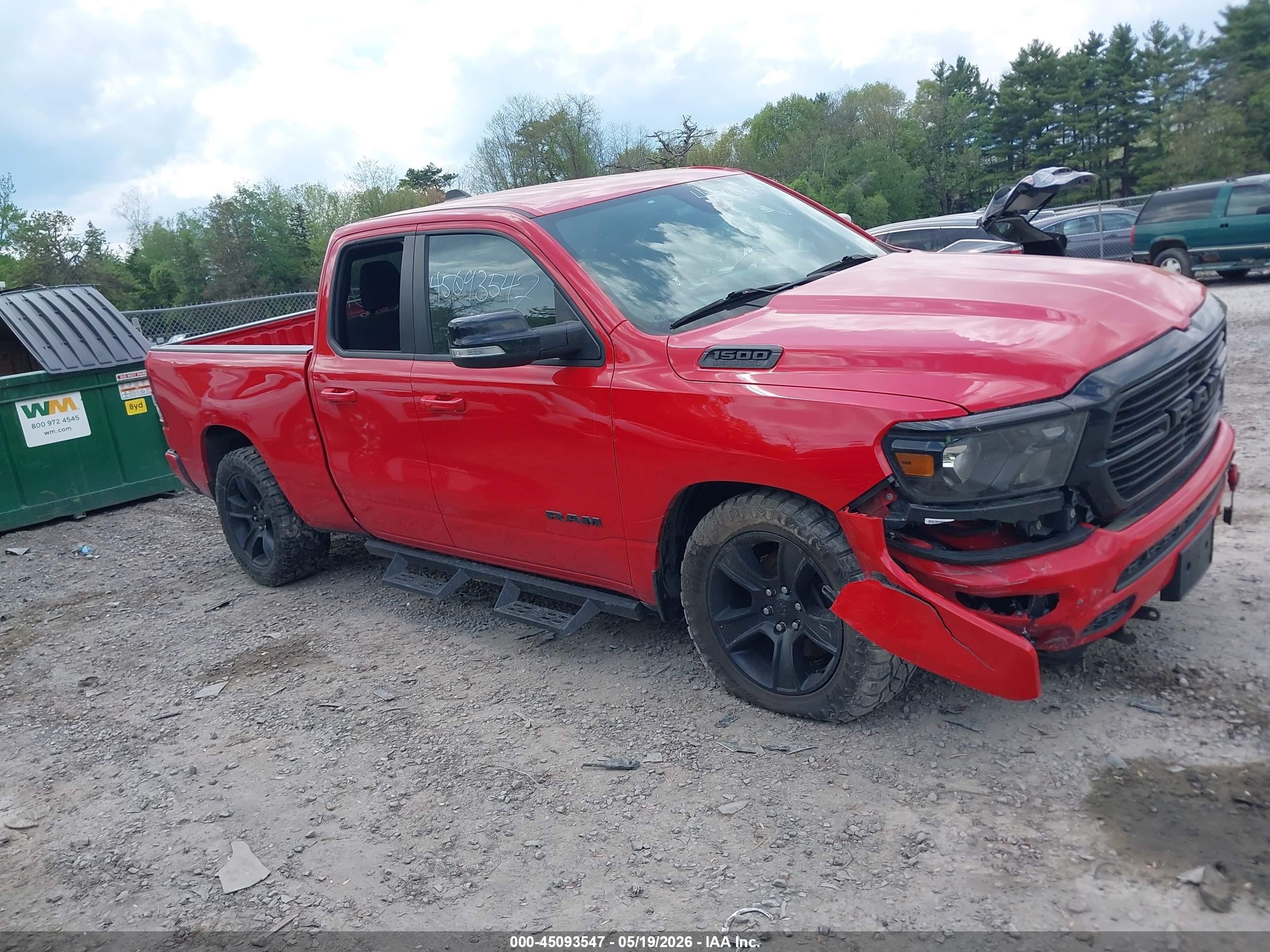 2021 Ram 1500 Big Horn  4x4 6'4 Box Red vin: 1C6SRFBTXMN586845