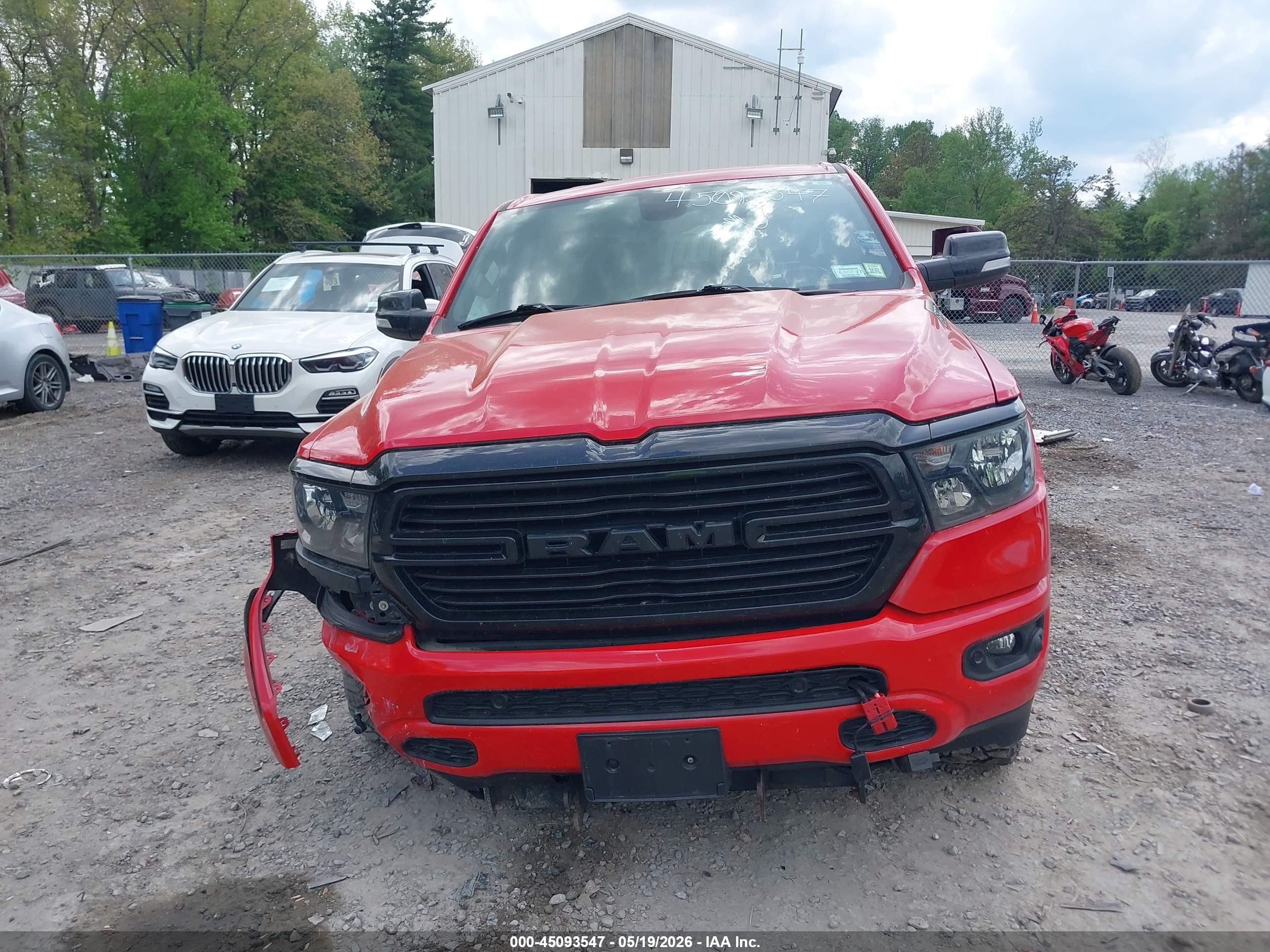 2021 Ram 1500 Big Horn  4x4 6'4 Box Red vin: 1C6SRFBTXMN586845