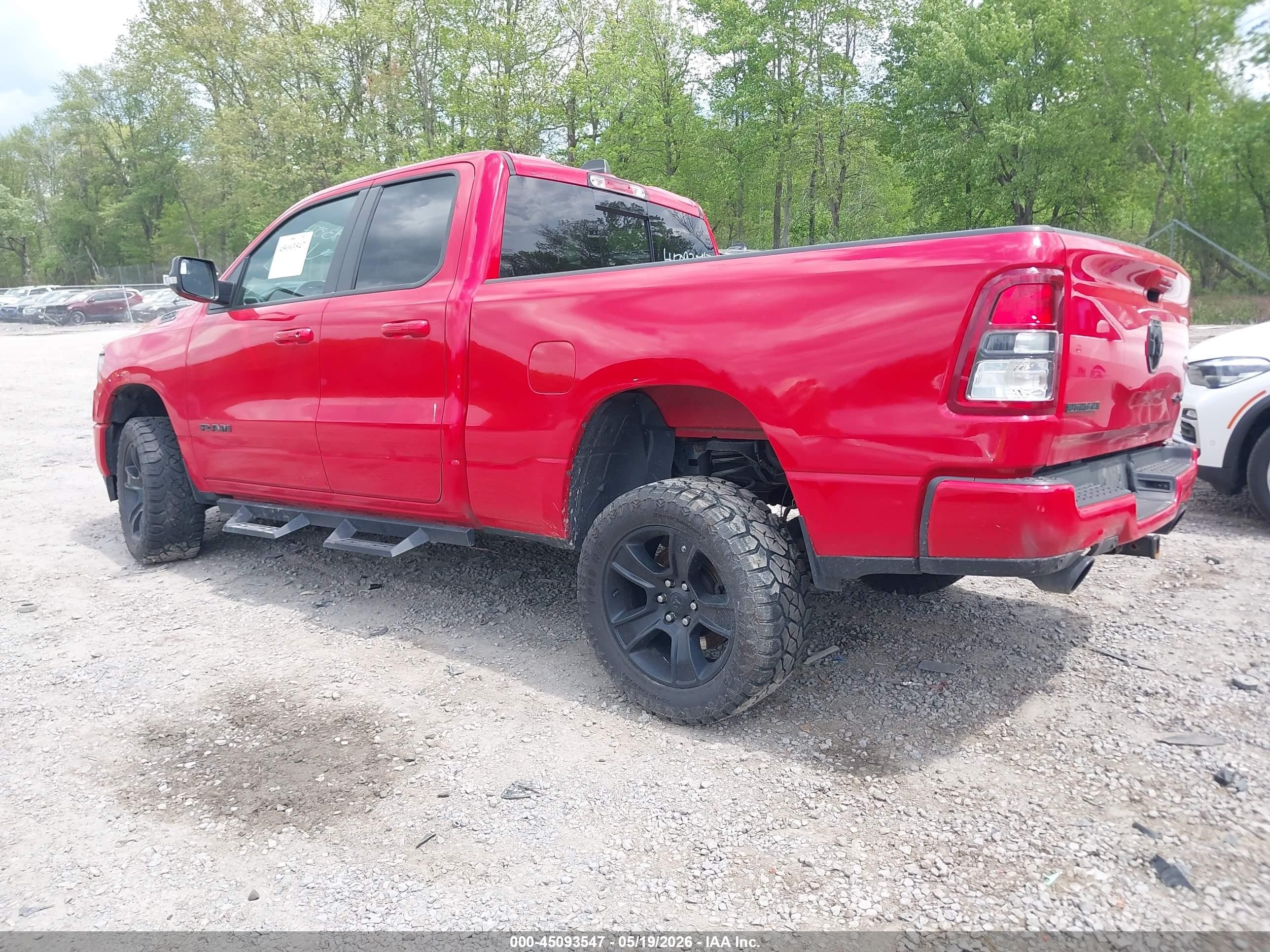 2021 Ram 1500 Big Horn  4x4 6'4 Box Red vin: 1C6SRFBTXMN586845