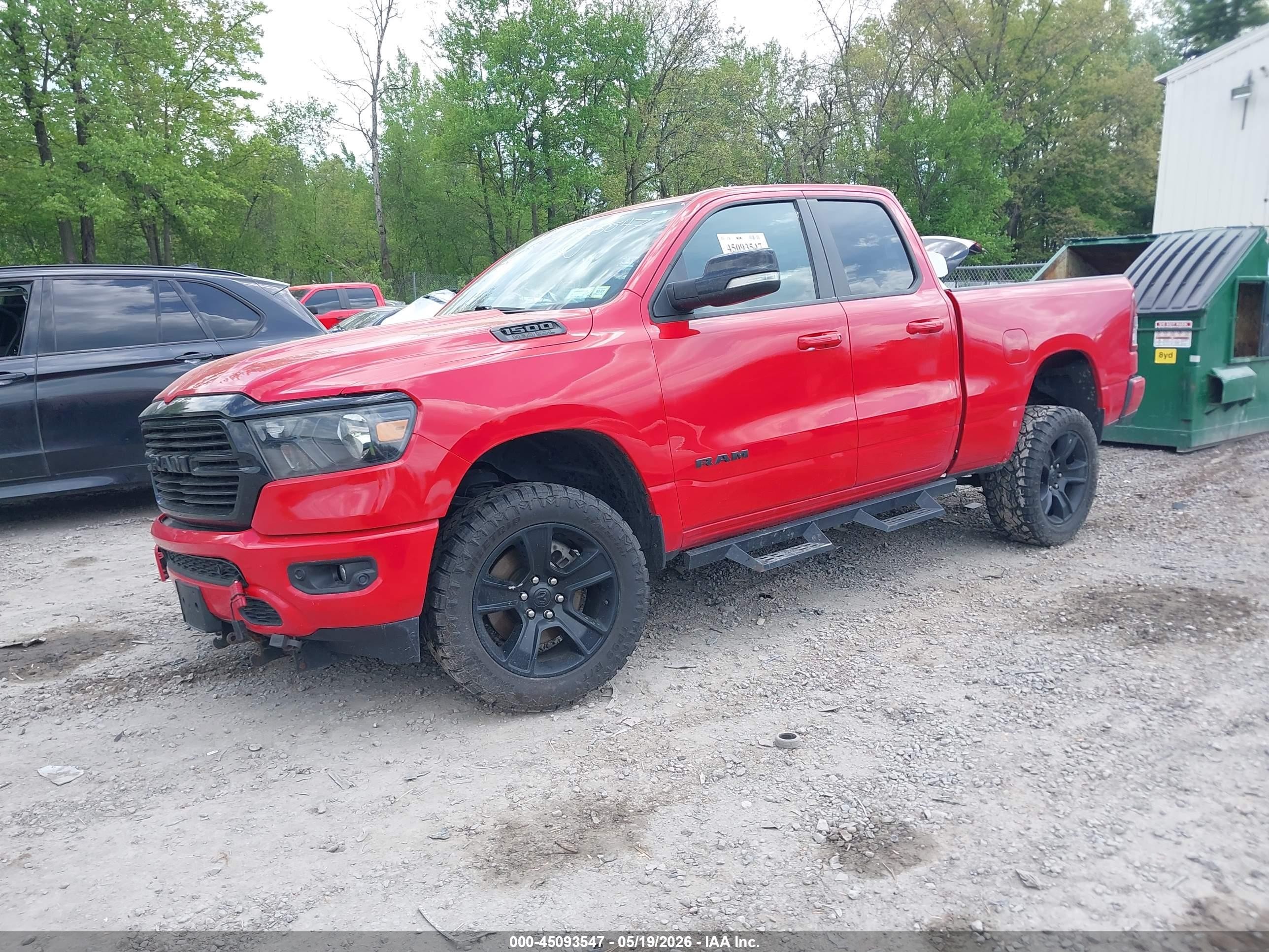 2021 Ram 1500 Big Horn  4x4 6'4 Box Red vin: 1C6SRFBTXMN586845