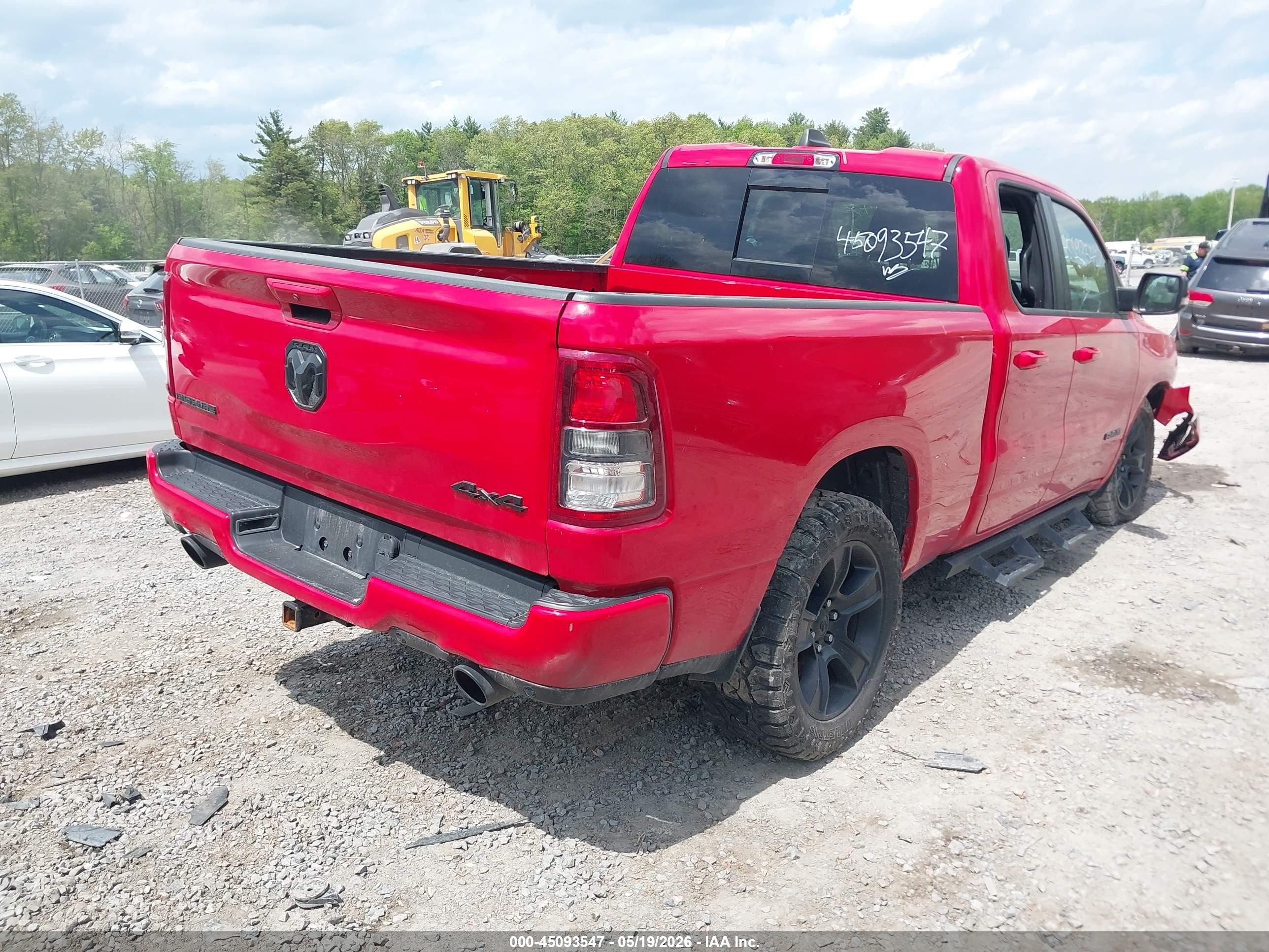 2021 Ram 1500 Big Horn  4x4 6'4 Box Red vin: 1C6SRFBTXMN586845
