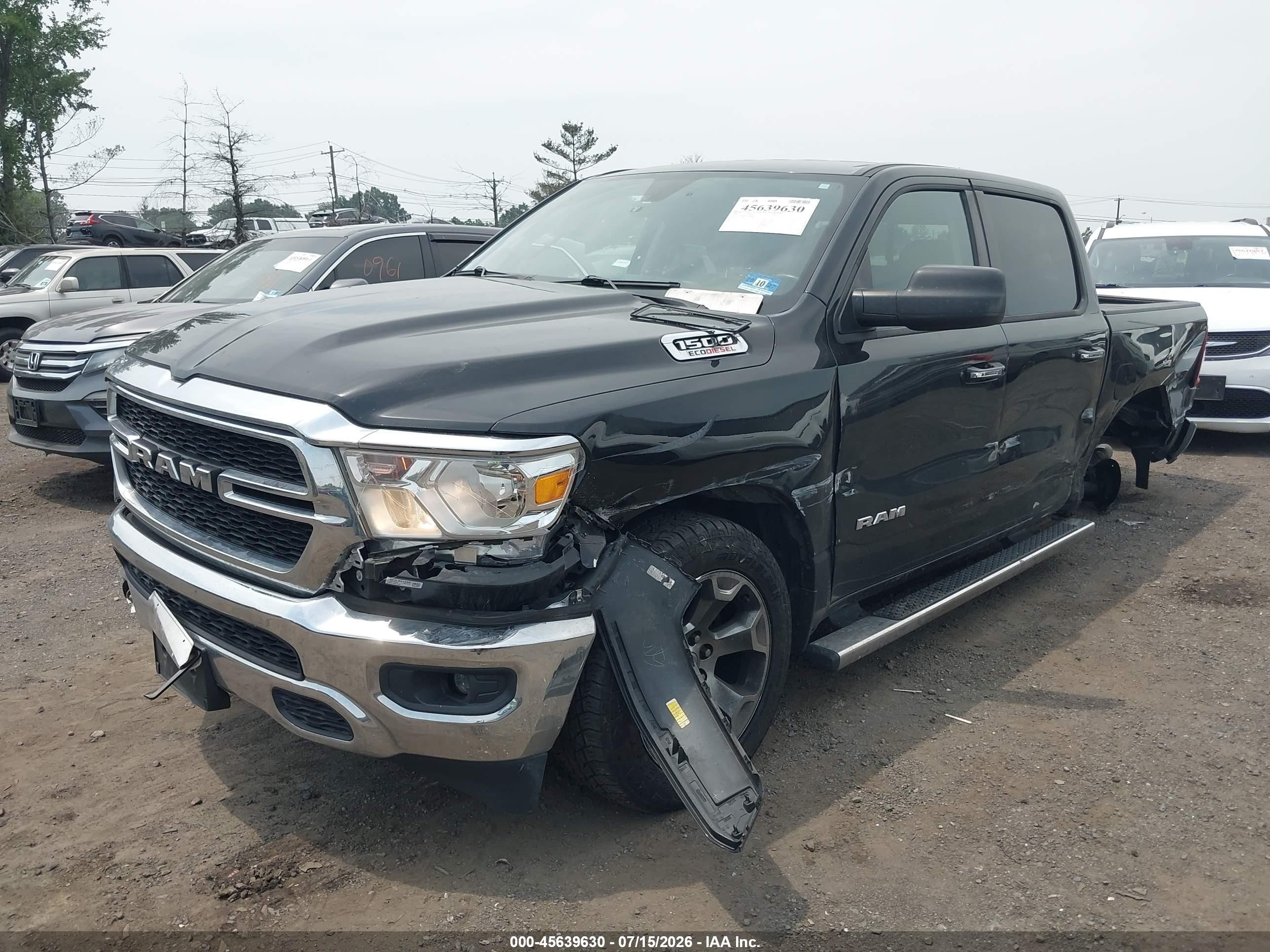 2020 Ram 1500 Big Horn  4x4 5'7 Box Black vin: 1C6SRFFM4LN248388