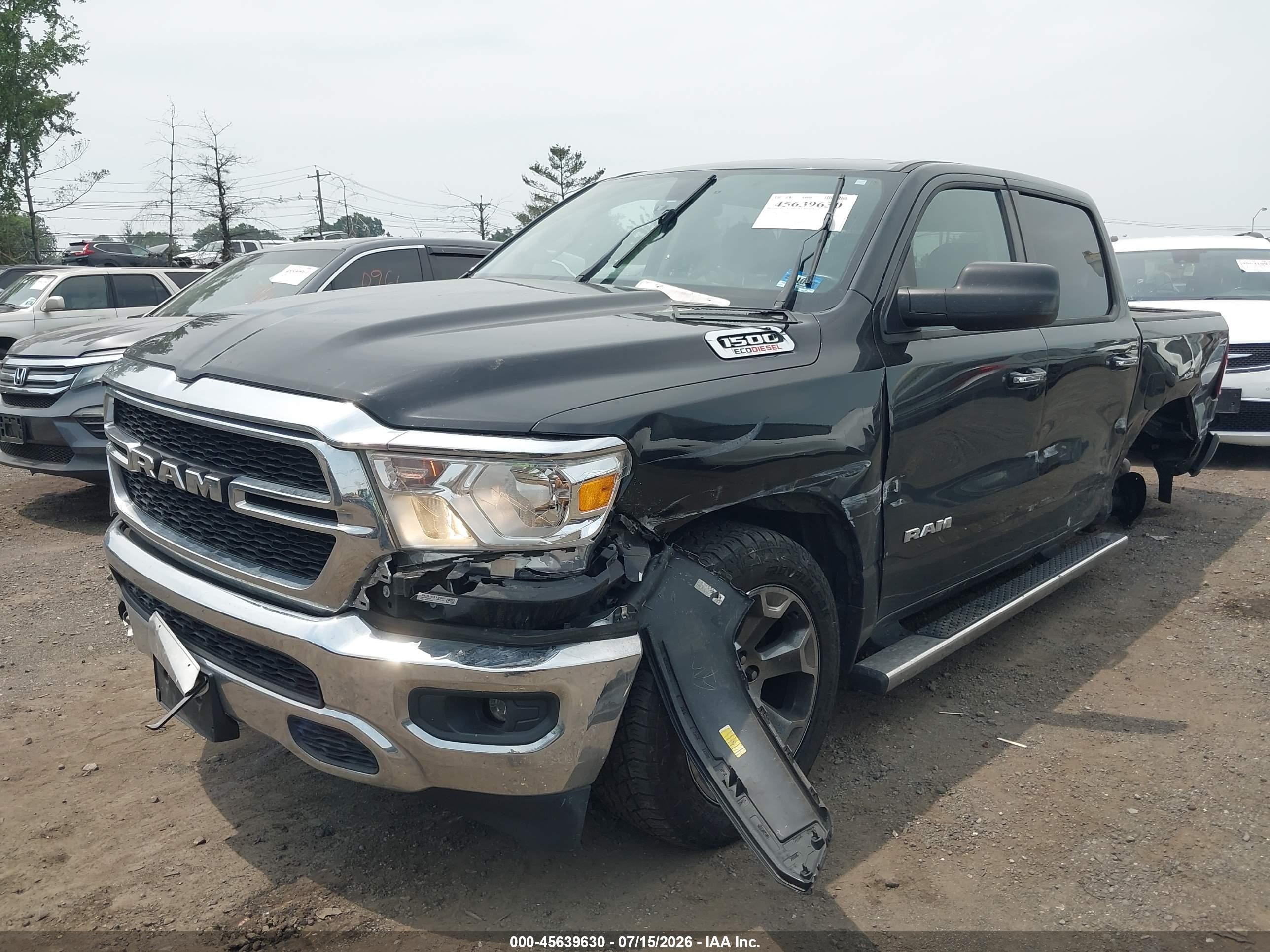 2020 Ram 1500 Big Horn  4x4 5'7 Box Black vin: 1C6SRFFM4LN248388