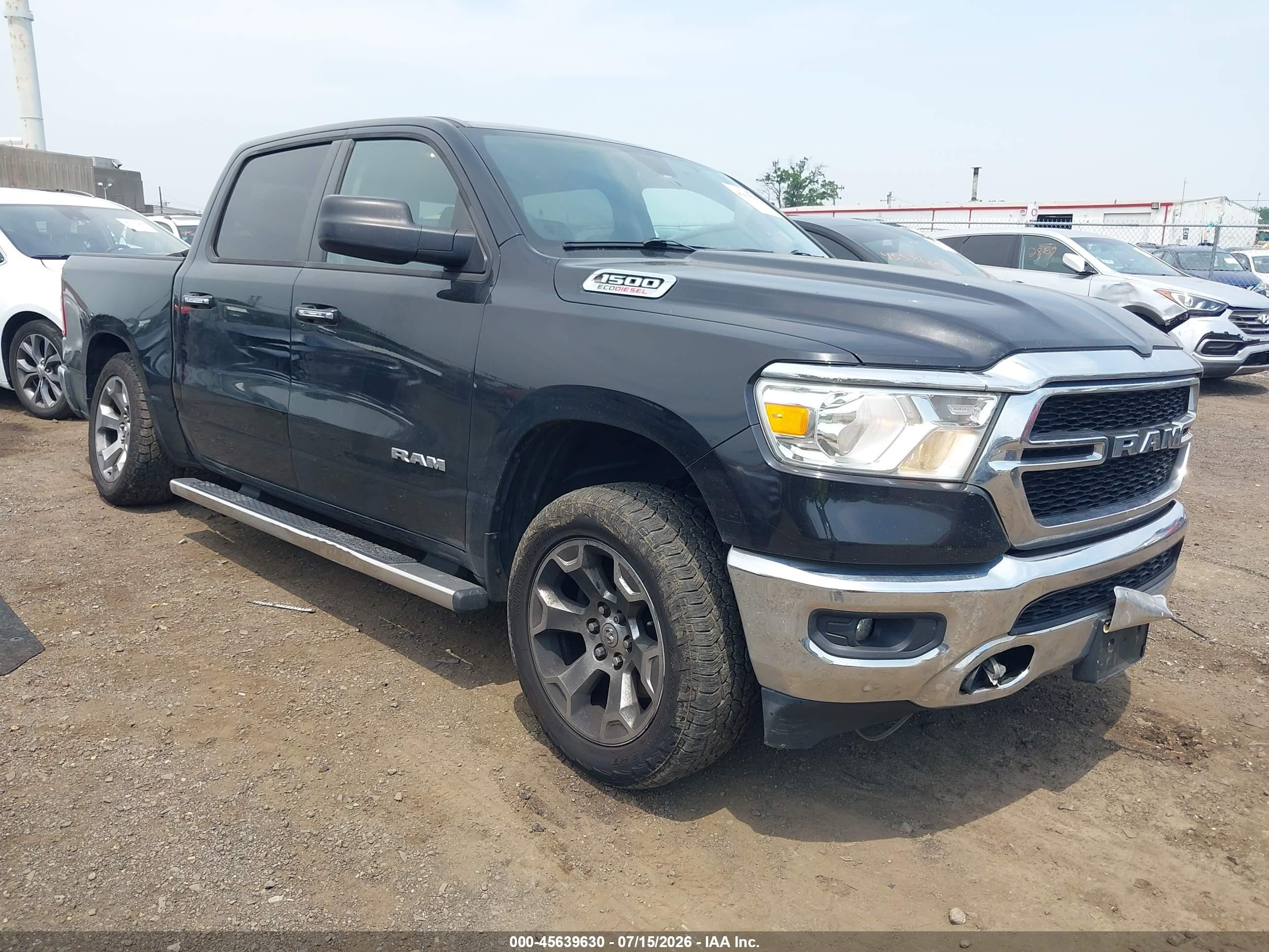 2020 Ram 1500 Big Horn  4x4 5'7 Box Black vin: 1C6SRFFM4LN248388