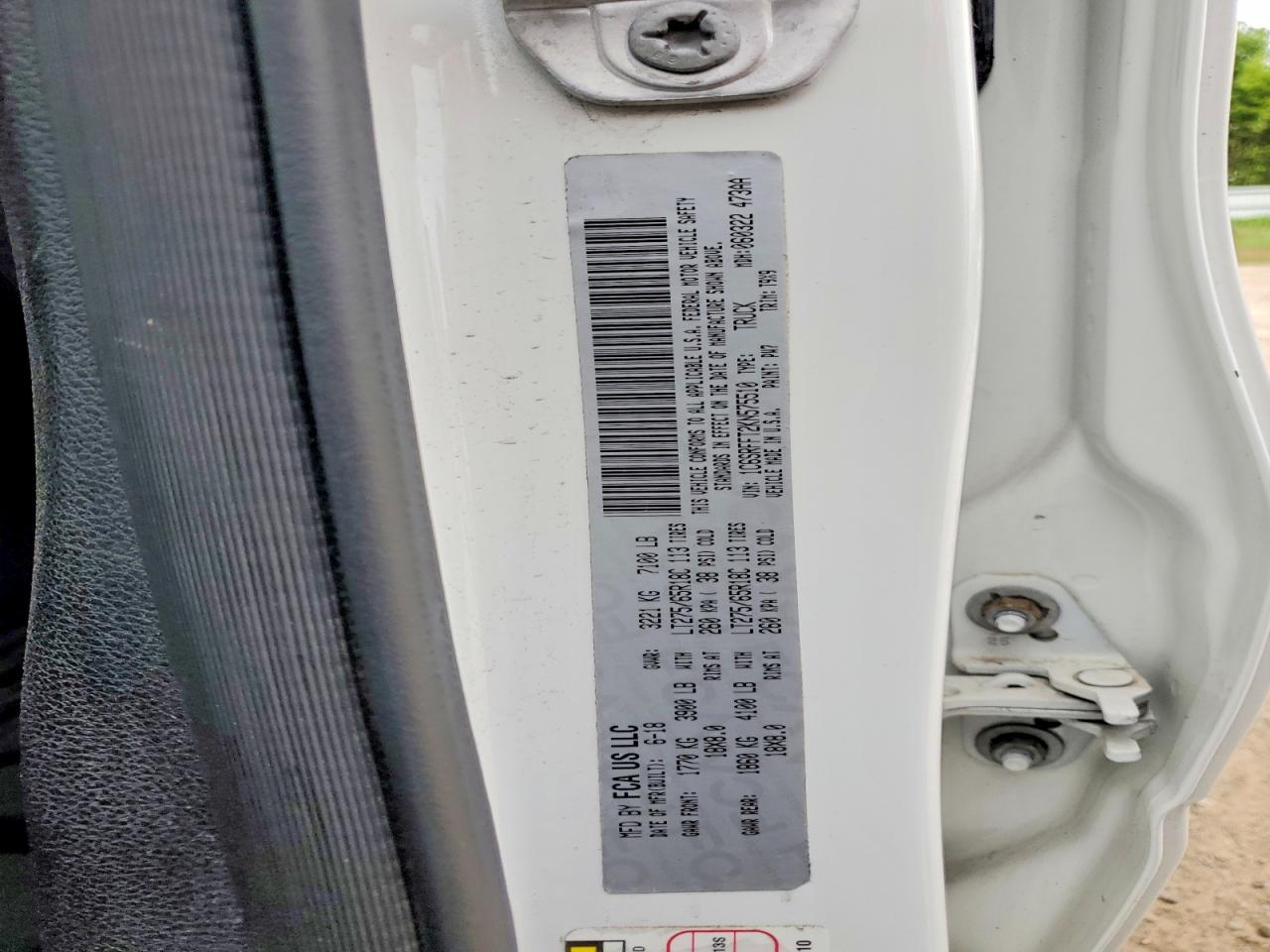 2019 Ram 1500 Big Horn White vin: 1C6SRFFT2KN575510
