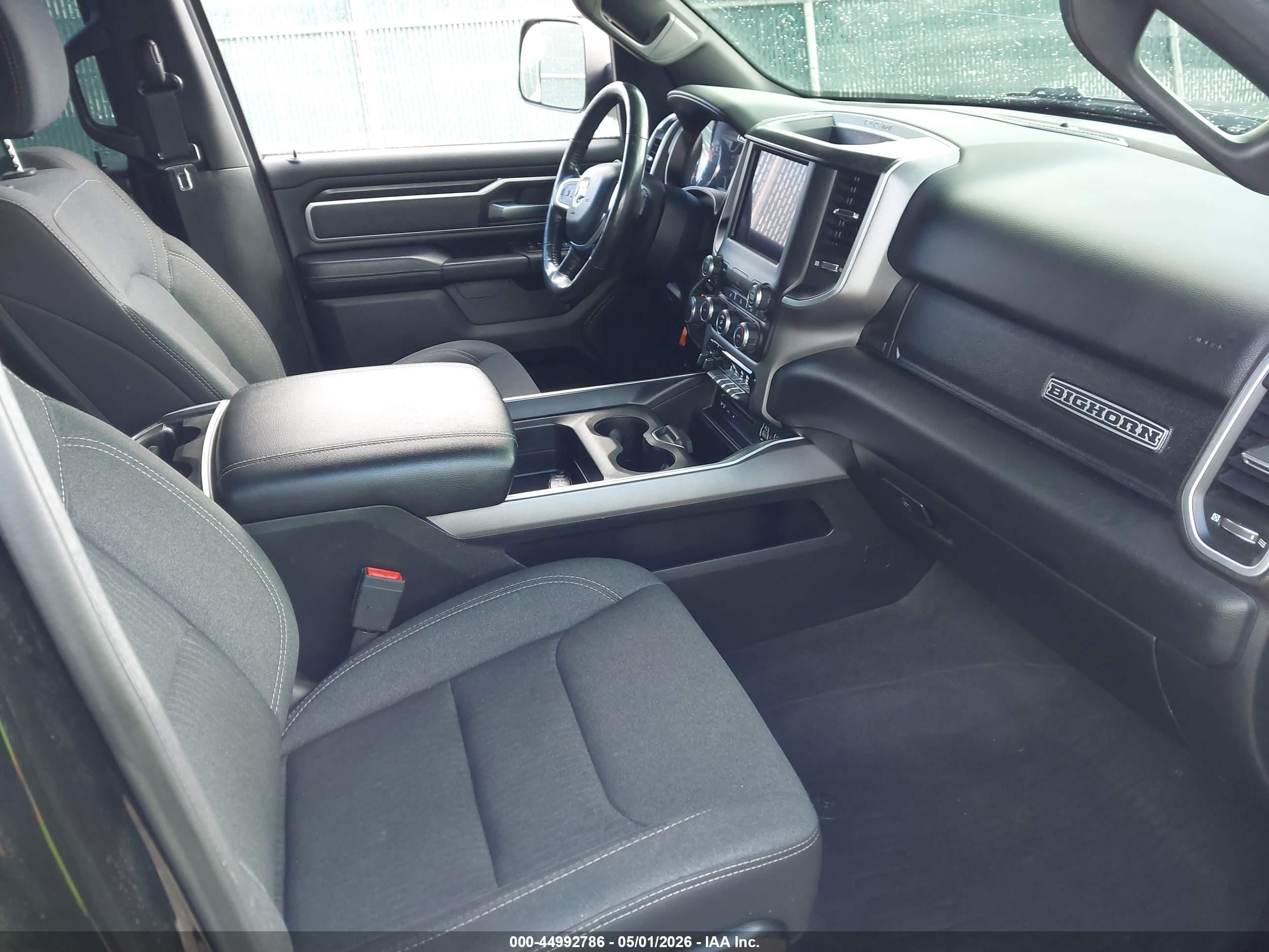 2019 Ram 1500 Big Horn/lone Star  4x4 5'7 Box Black vin: 1C6SRFFT3KN854755