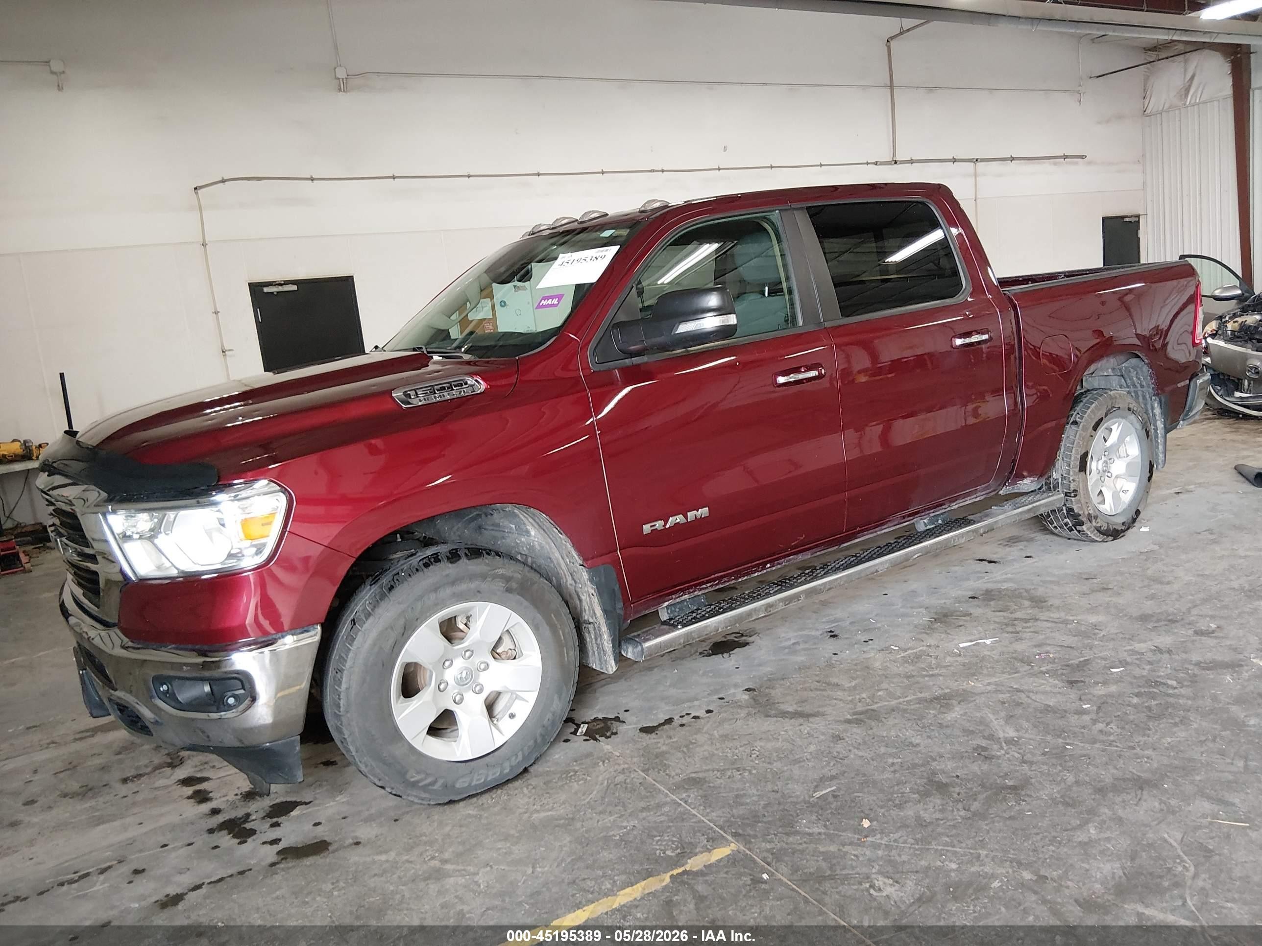 2020 Ram 1500 Big Horn  4x4 5'7 Box Red vin: 1C6SRFFT3LN115094