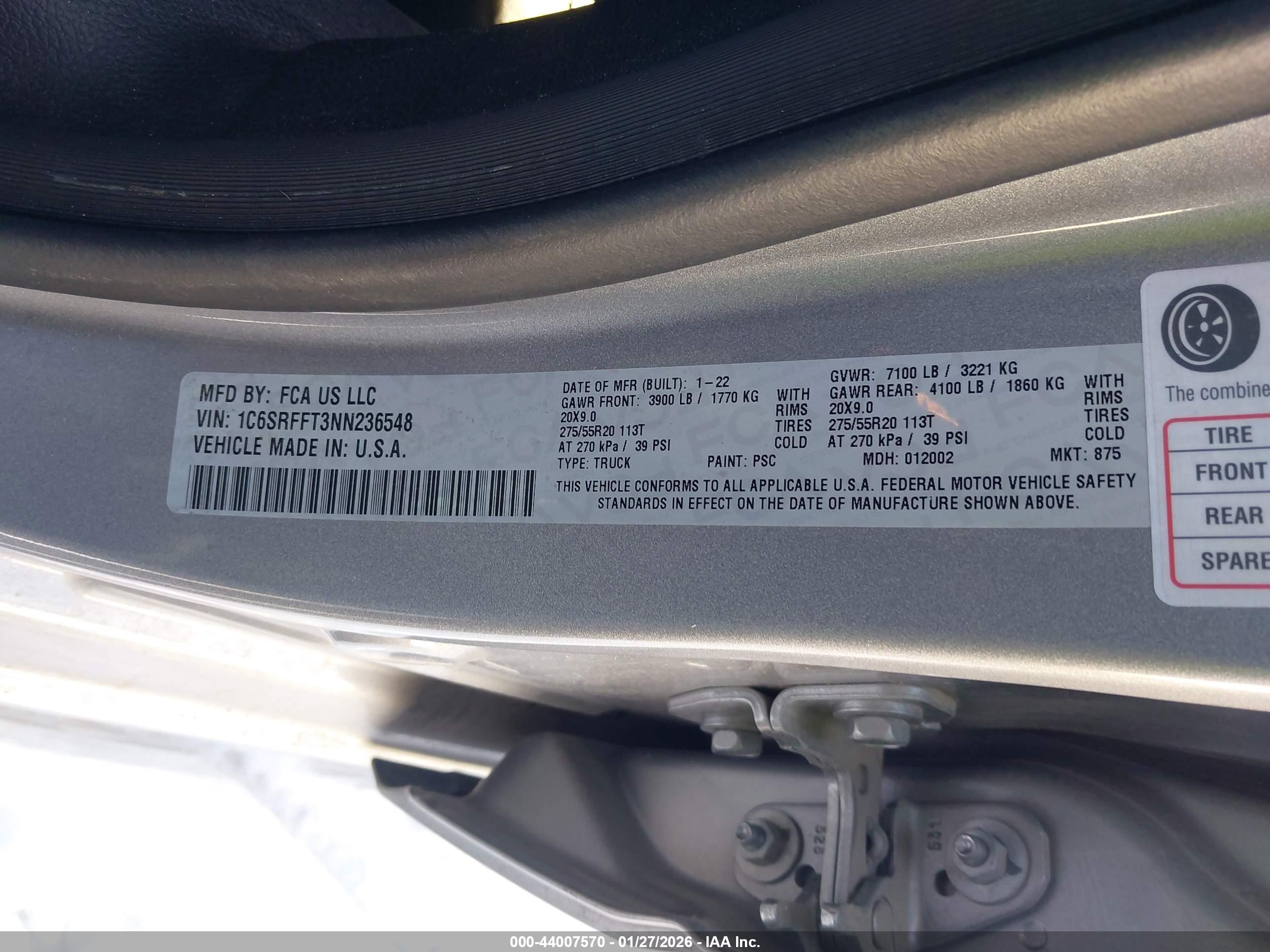 2022 Ram 1500   Silver vin: 1C6SRFFT3NN236548
