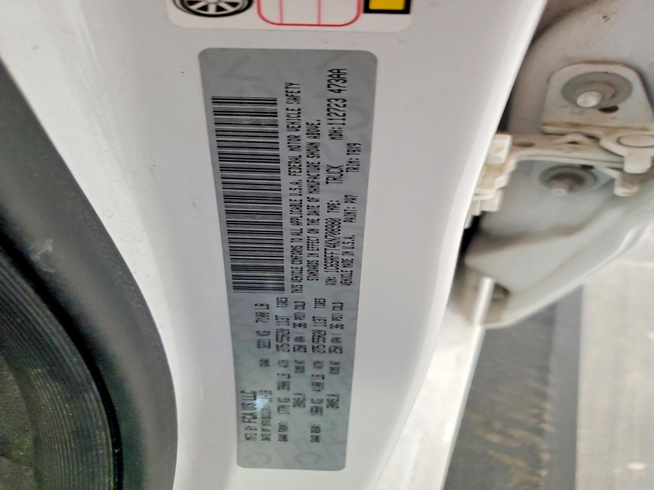 2019 Ram 1500 Big Horn White vin: 1C6SRFFT4KN708980