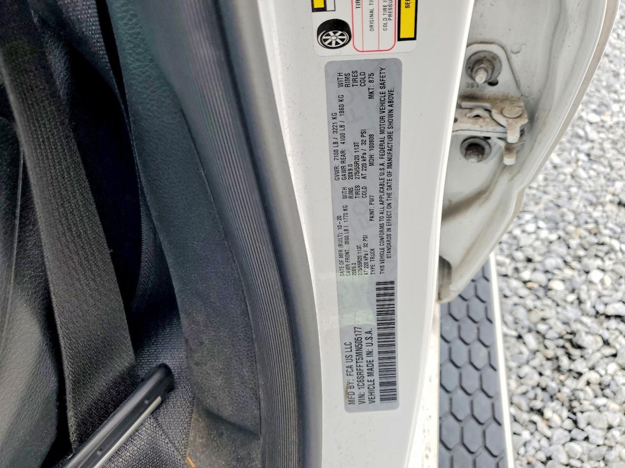2021 Ram 1500 Big Horn White vin: 1C6SRFFT5MN505177