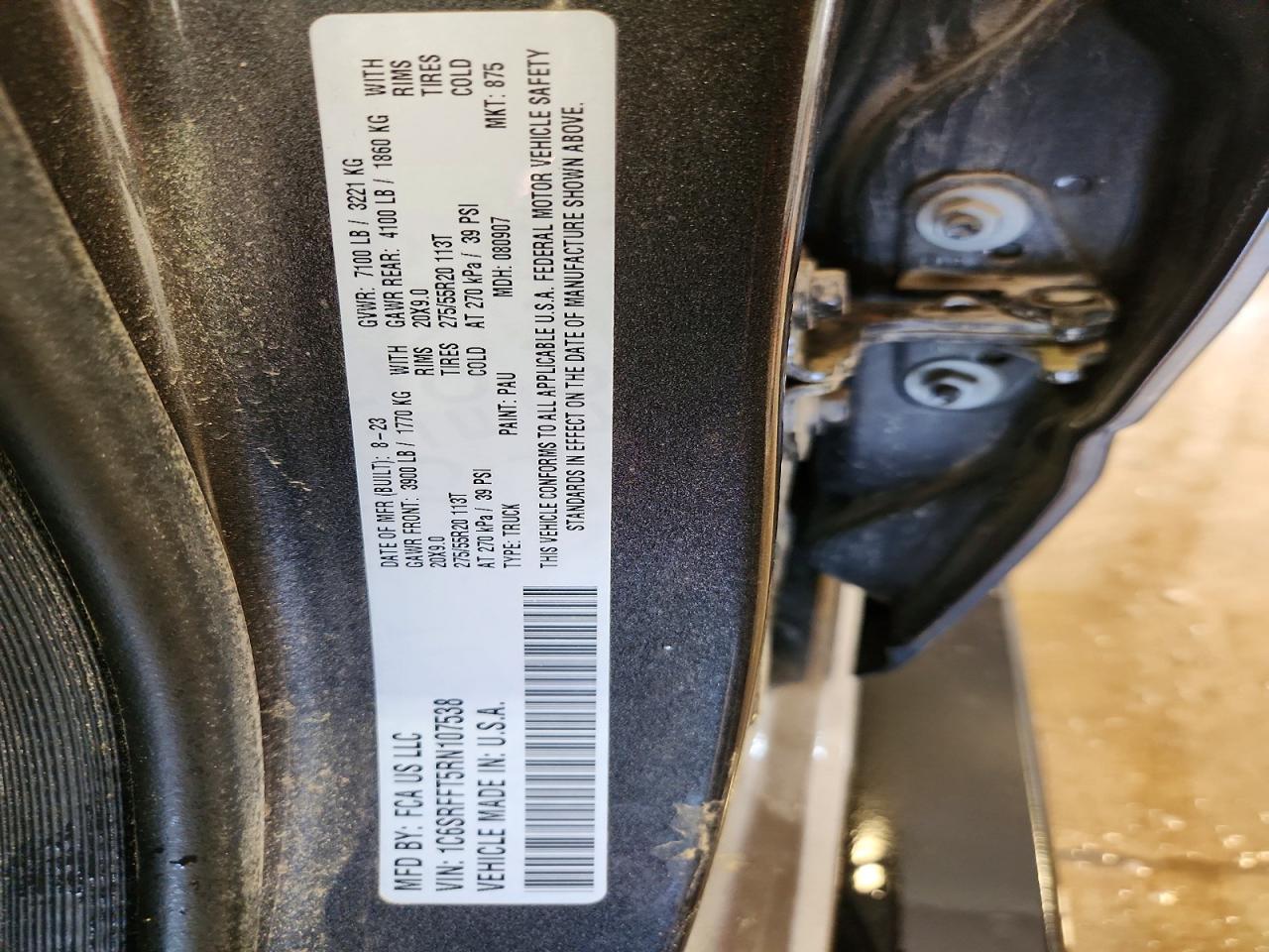 2024 Ram 1500 Big Horn Gray vin: 1C6SRFFT5RN107538