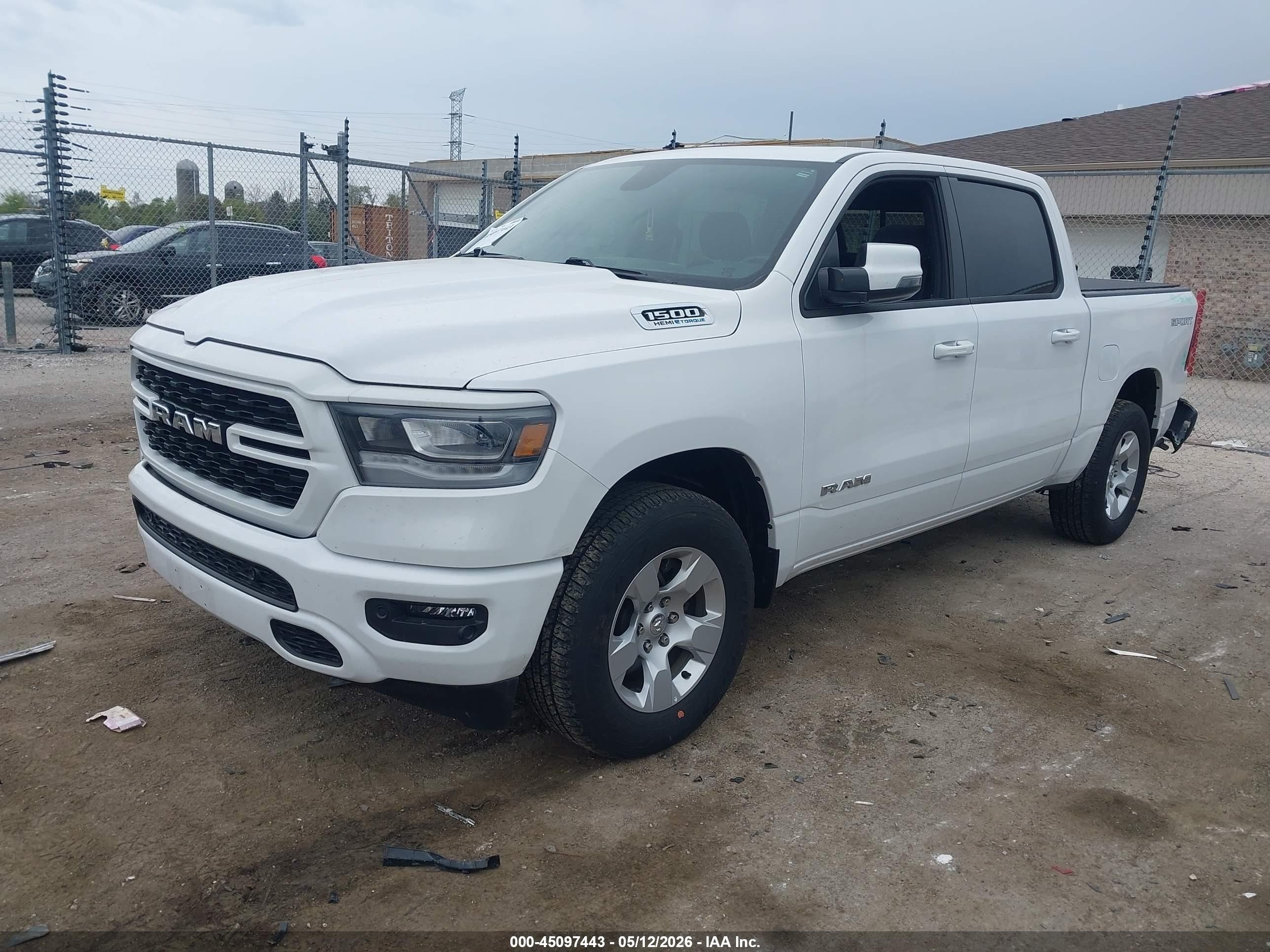 2023 Ram 1500 Big Horn  4x4 5'7 Box White vin: 1C6SRFFT6PN555364
