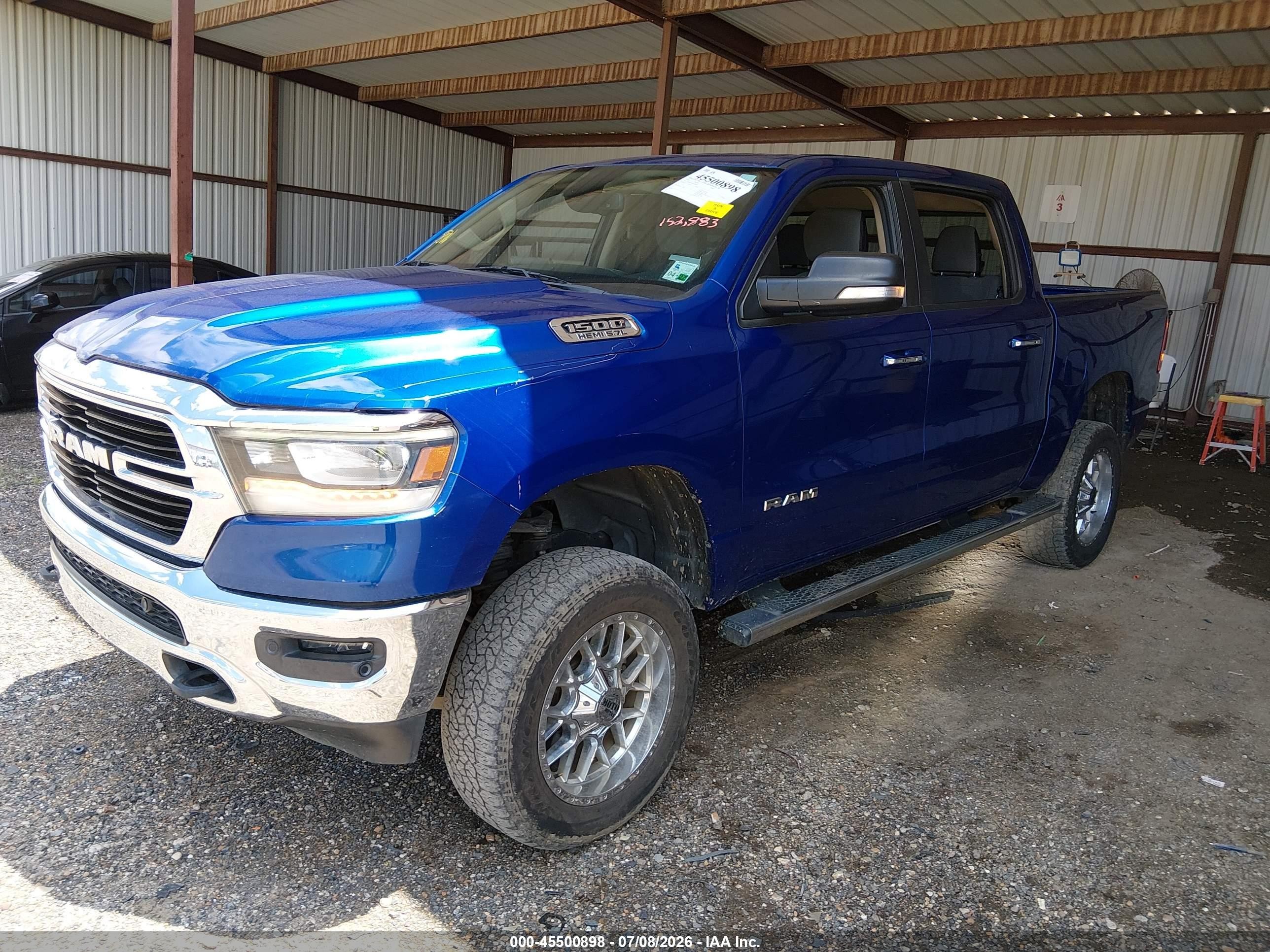 2019 Ram 1500 Big Horn/lone Star  4x4 5'7 Box Blue vin: 1C6SRFFTXKN664838