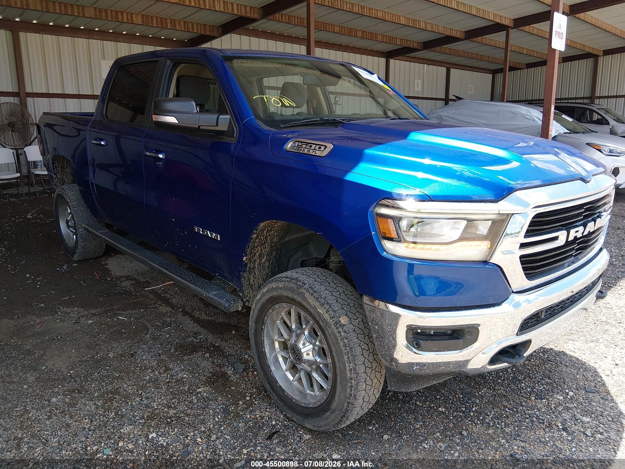 2019 Ram 1500 Big Horn/lone Star  4x4 5'7 Box Blue vin: 1C6SRFFTXKN664838