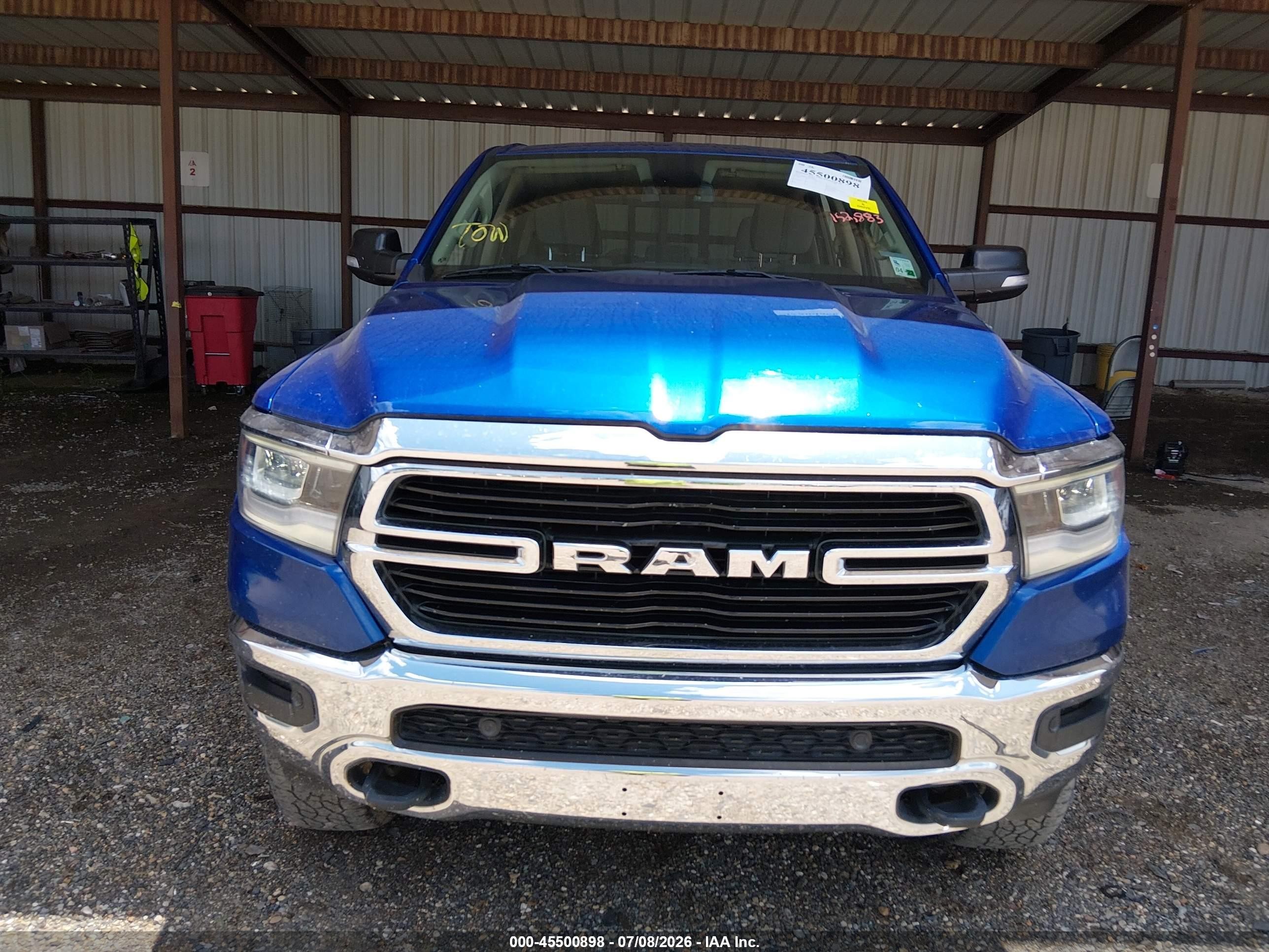 2019 Ram 1500 Big Horn/lone Star  4x4 5'7 Box Blue vin: 1C6SRFFTXKN664838
