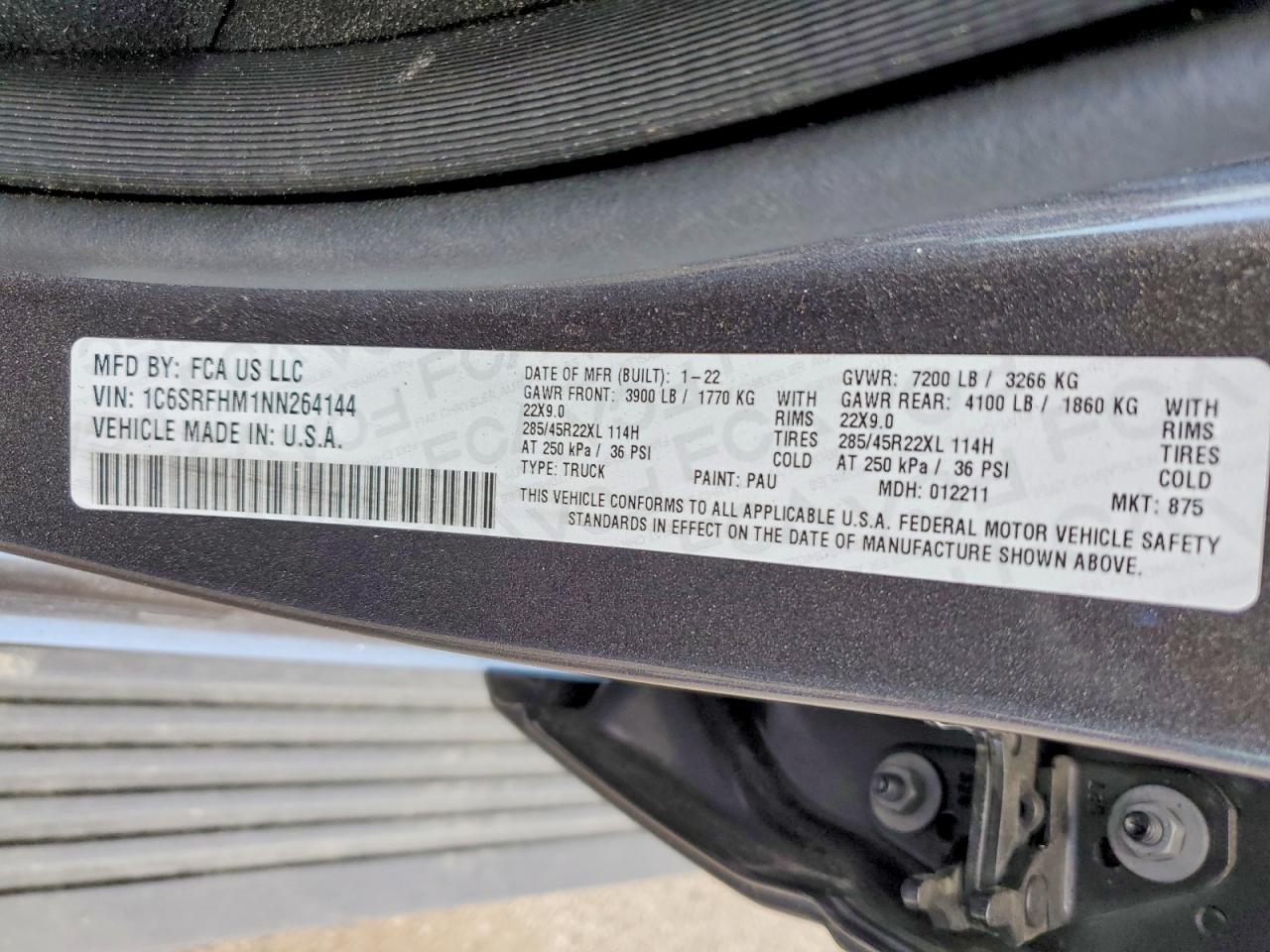 2022 Ram 1500 Limited Gray vin: 1C6SRFHM1NN264144