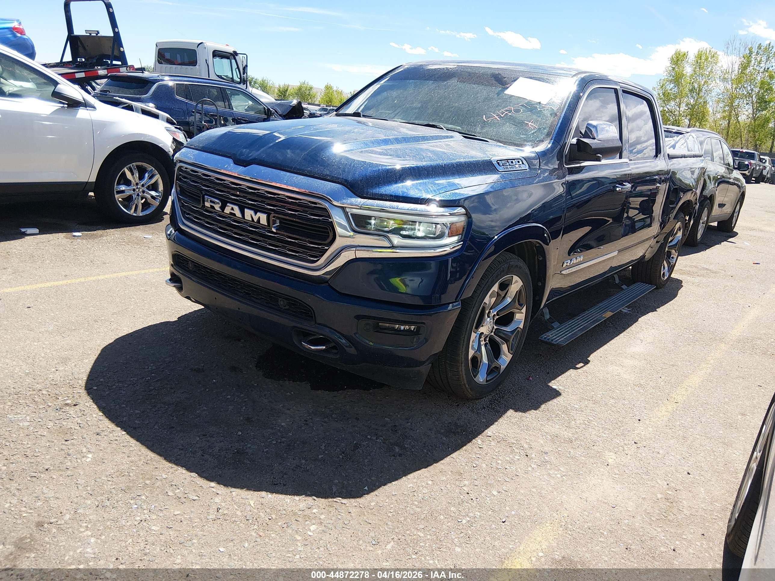 2019 Ram 1500 Limited Blue vin: 1C6SRFHT8KN568882