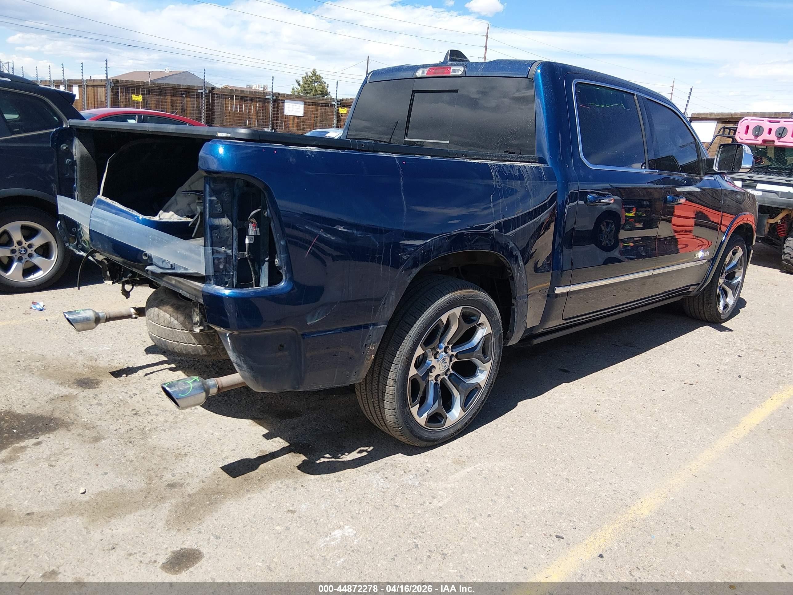 2019 Ram 1500 Limited Blue vin: 1C6SRFHT8KN568882