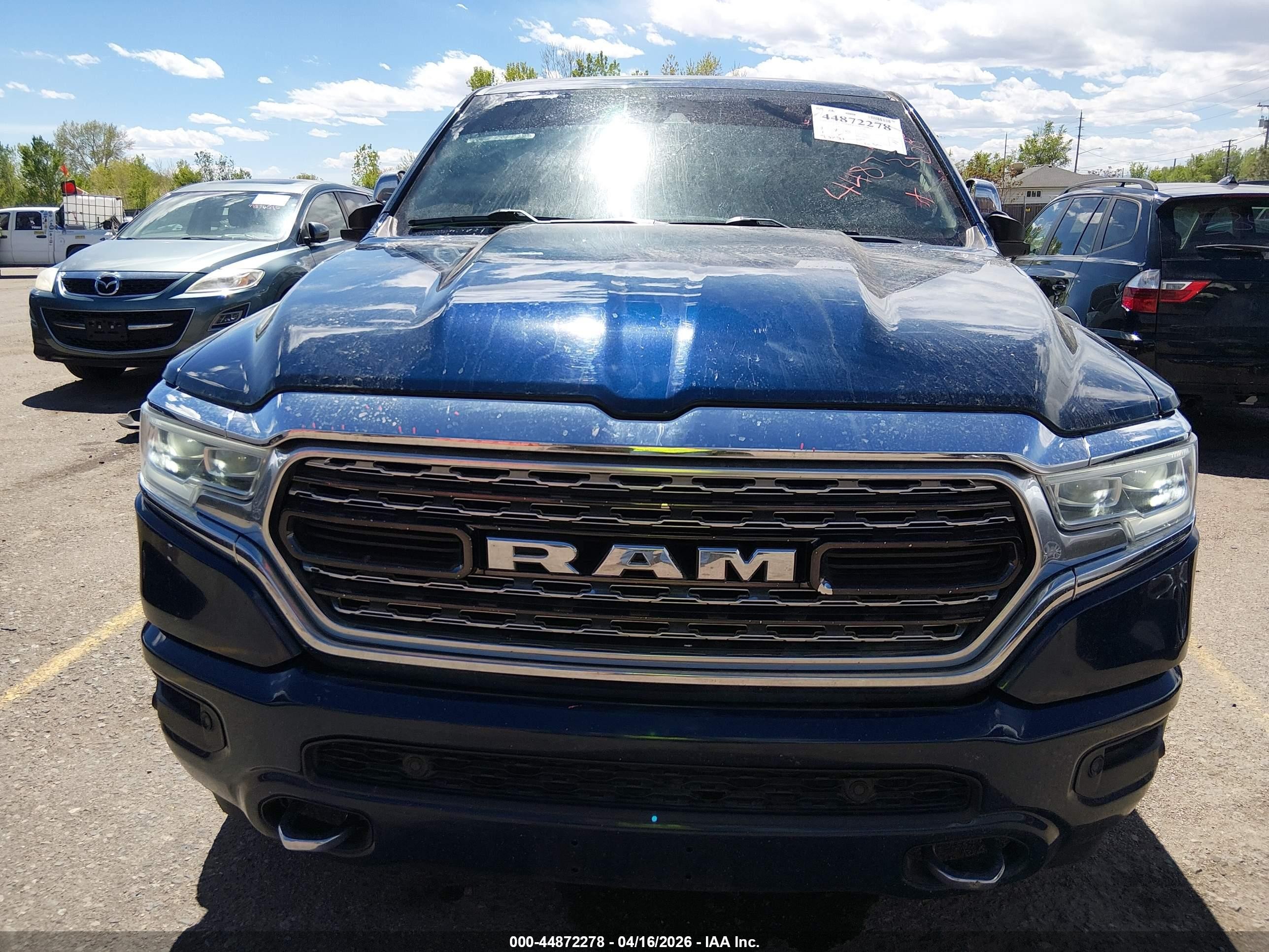 2019 Ram 1500 Limited Blue vin: 1C6SRFHT8KN568882