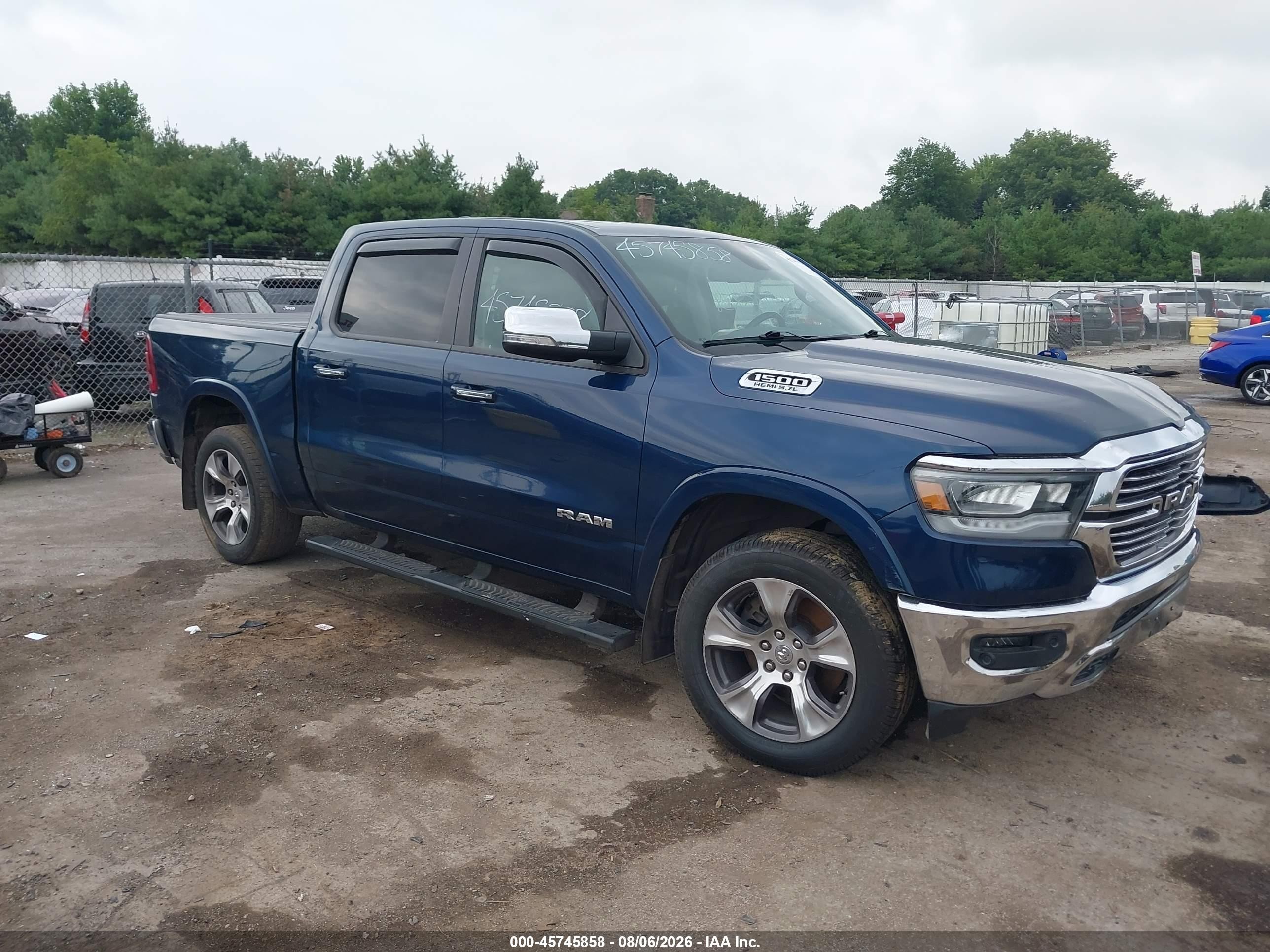 2020 Ram 1500 Laramie  4x4 5'7 Box Dark Blue vin: 1C6SRFJT5LN222476