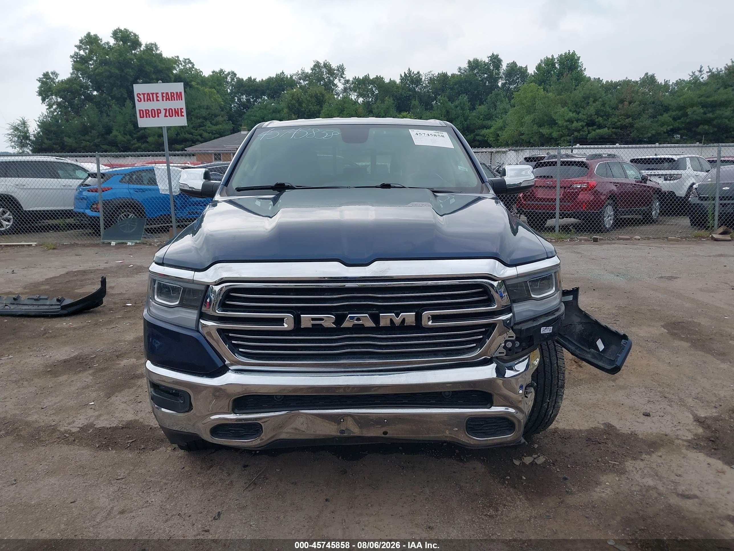 2020 Ram 1500 Laramie  4x4 5'7 Box Dark Blue vin: 1C6SRFJT5LN222476