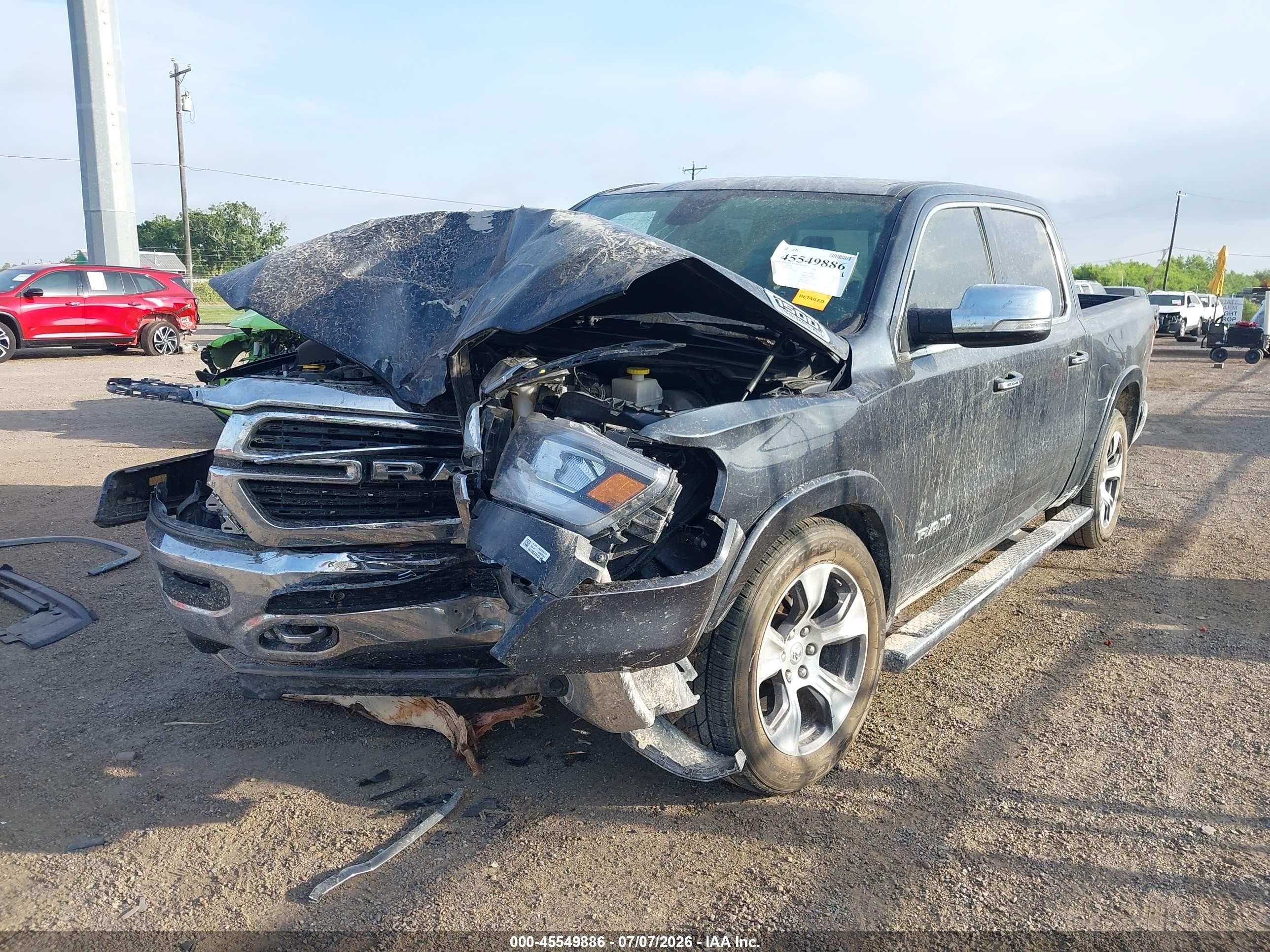 2020 Ram 1500 Laramie  4x4 5'7 Box Blue vin: 1C6SRFJT6LN325650