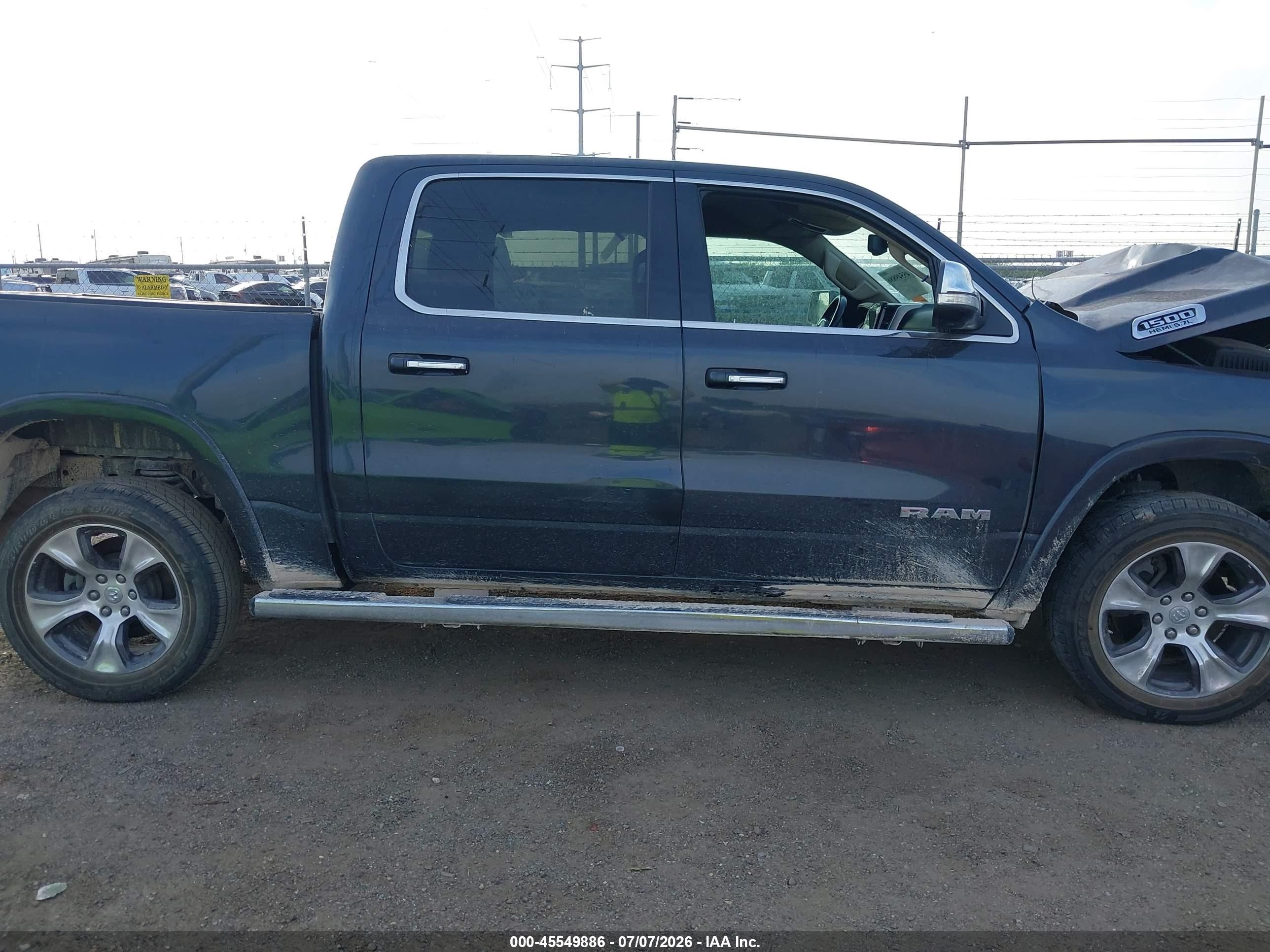 2020 Ram 1500 Laramie  4x4 5'7 Box Blue vin: 1C6SRFJT6LN325650