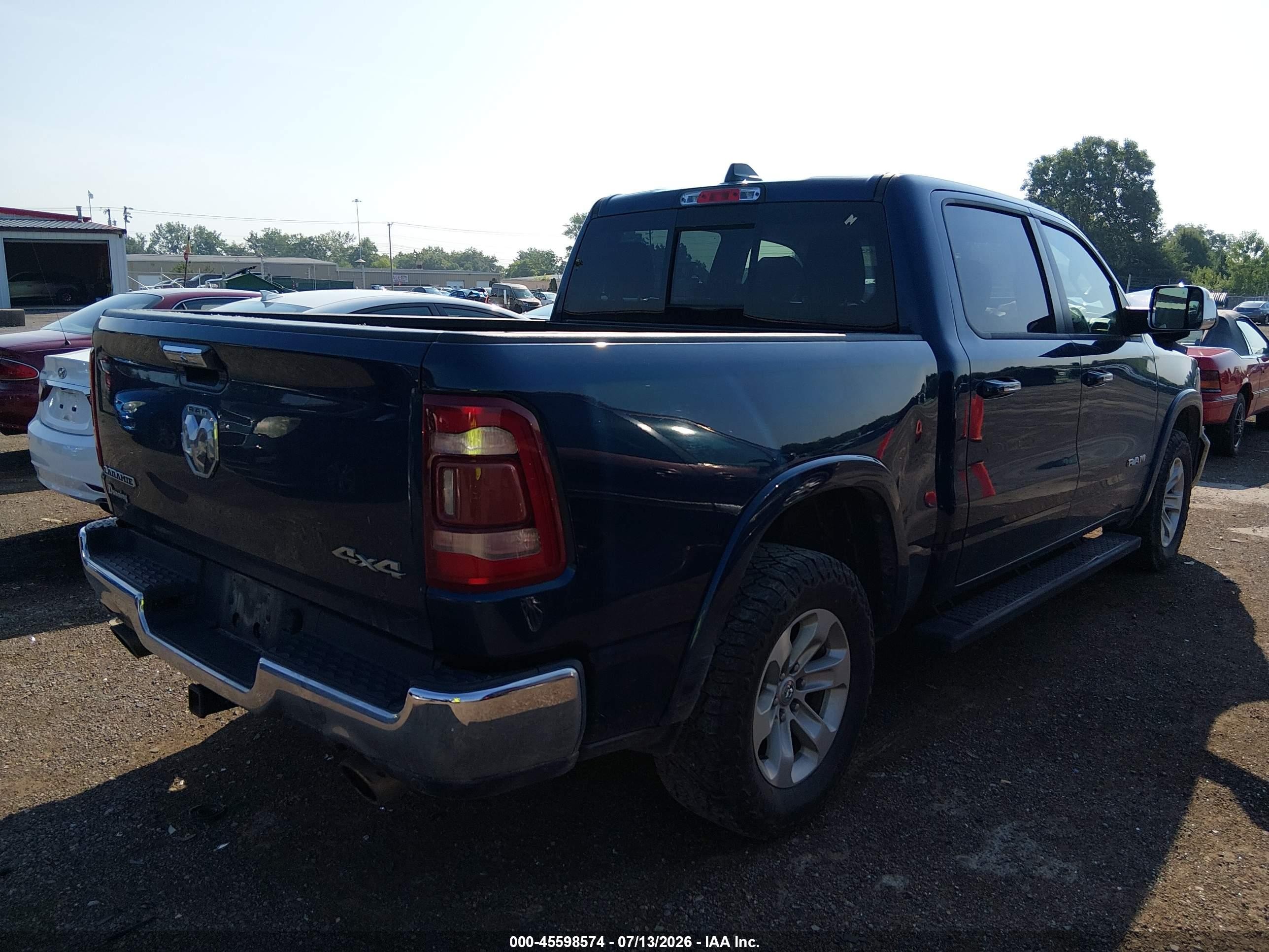 2019 Ram 1500 Laramie Blue vin: 1C6SRFJT8KN516257