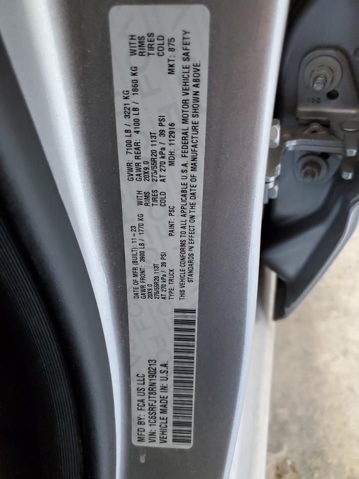 2024 Ram 1500 Laramie Gray vin: 1C6SRFJT8RN190213