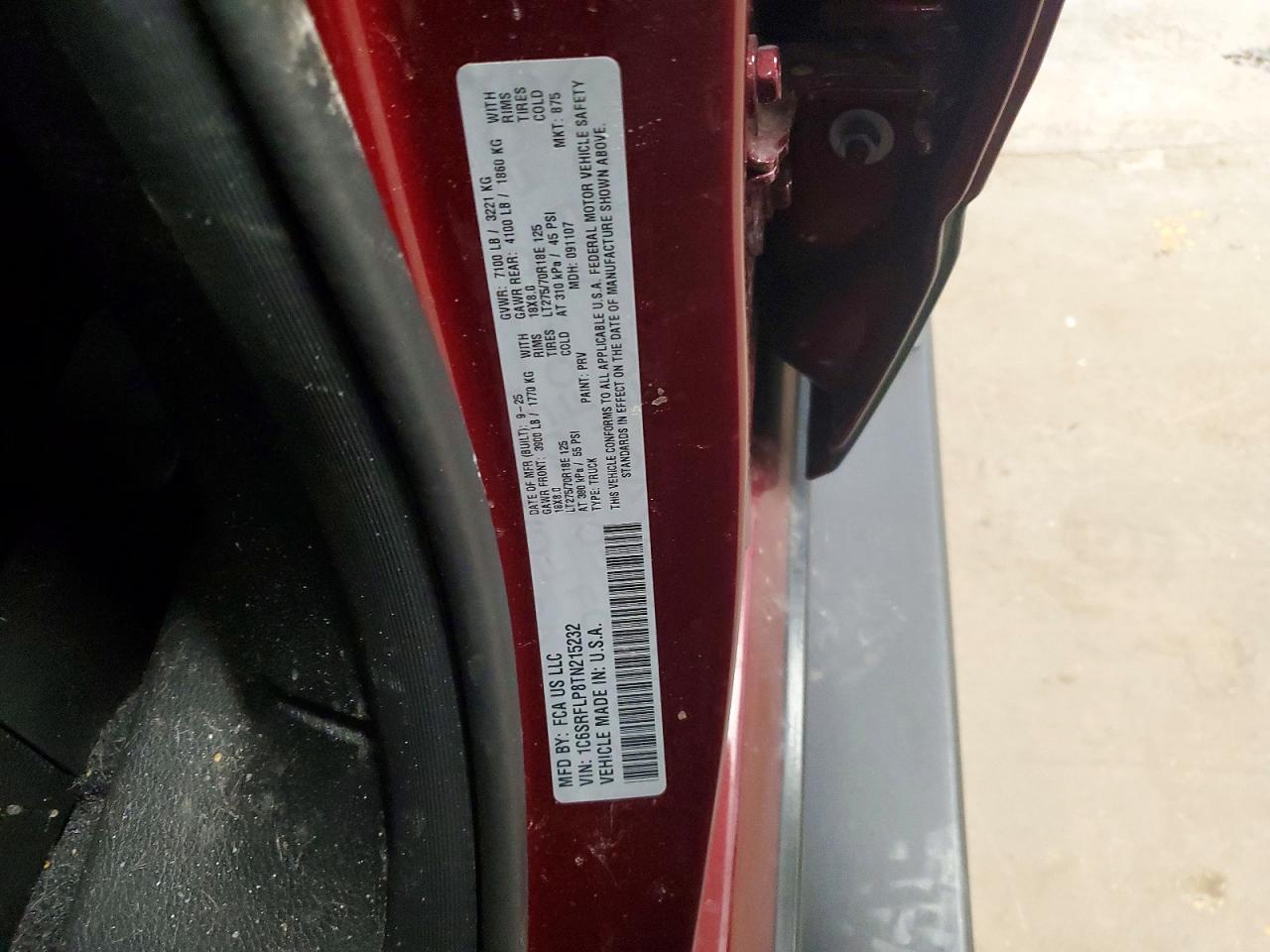 2026 Ram 1500 Rebel Burgundy vin: 1C6SRFLP8TN215232