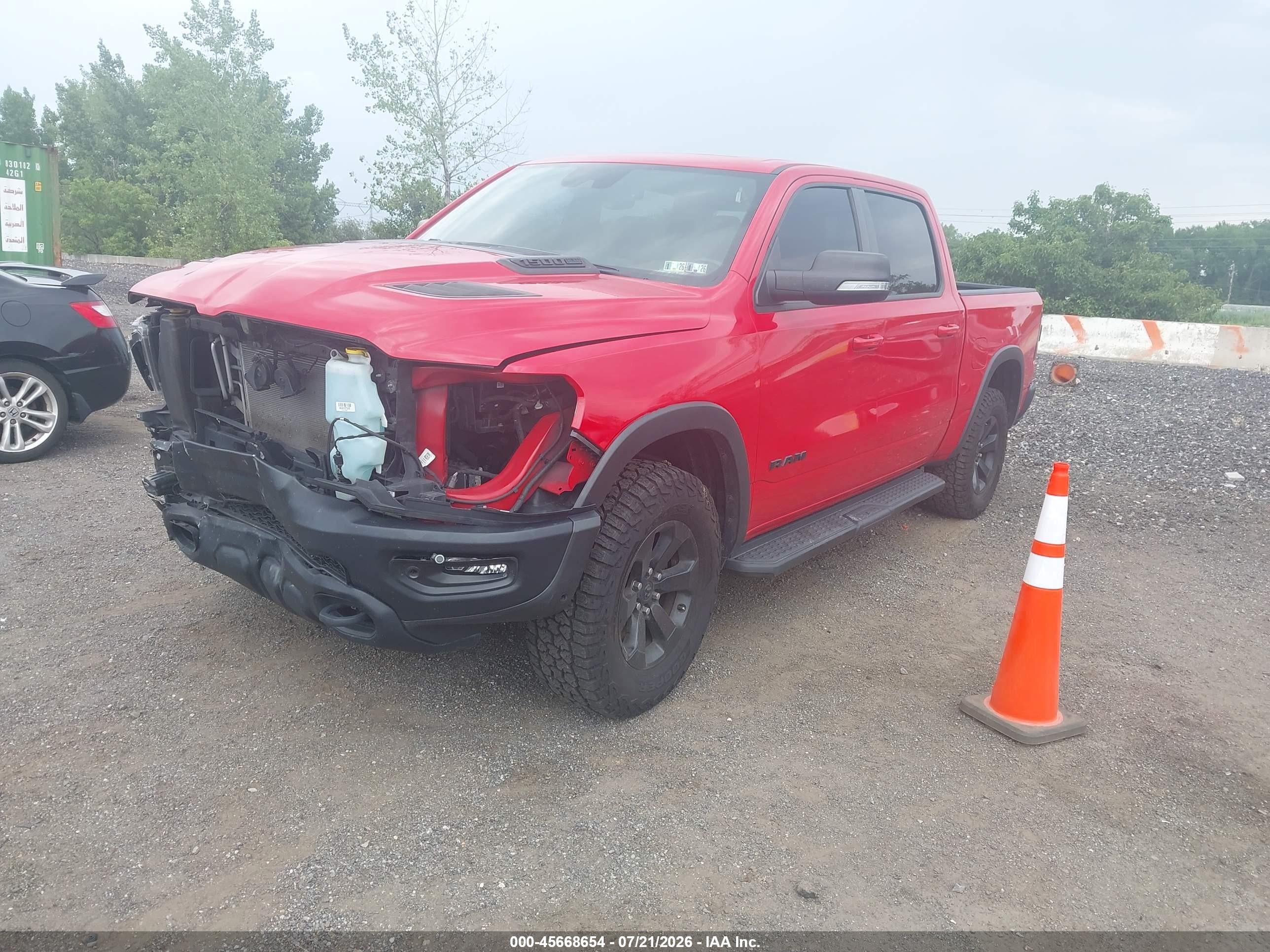 2022 Ram 1500 Rebel  4x4 5'7 Box Red vin: 1C6SRFLT2NN100786