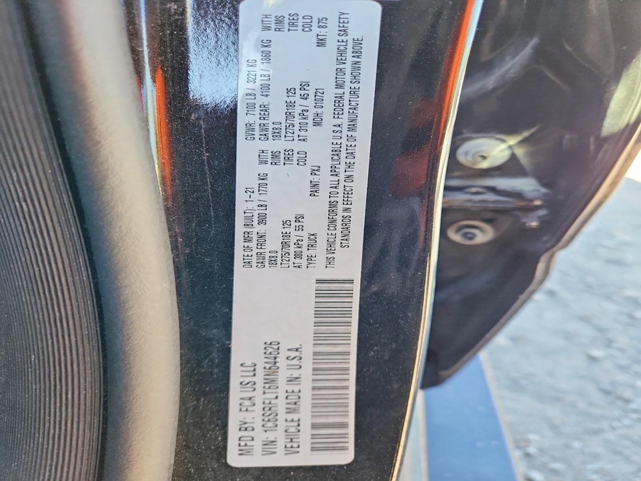 2021 Ram 1500 Rebel Черный vin: 1C6SRFLT6MN644626