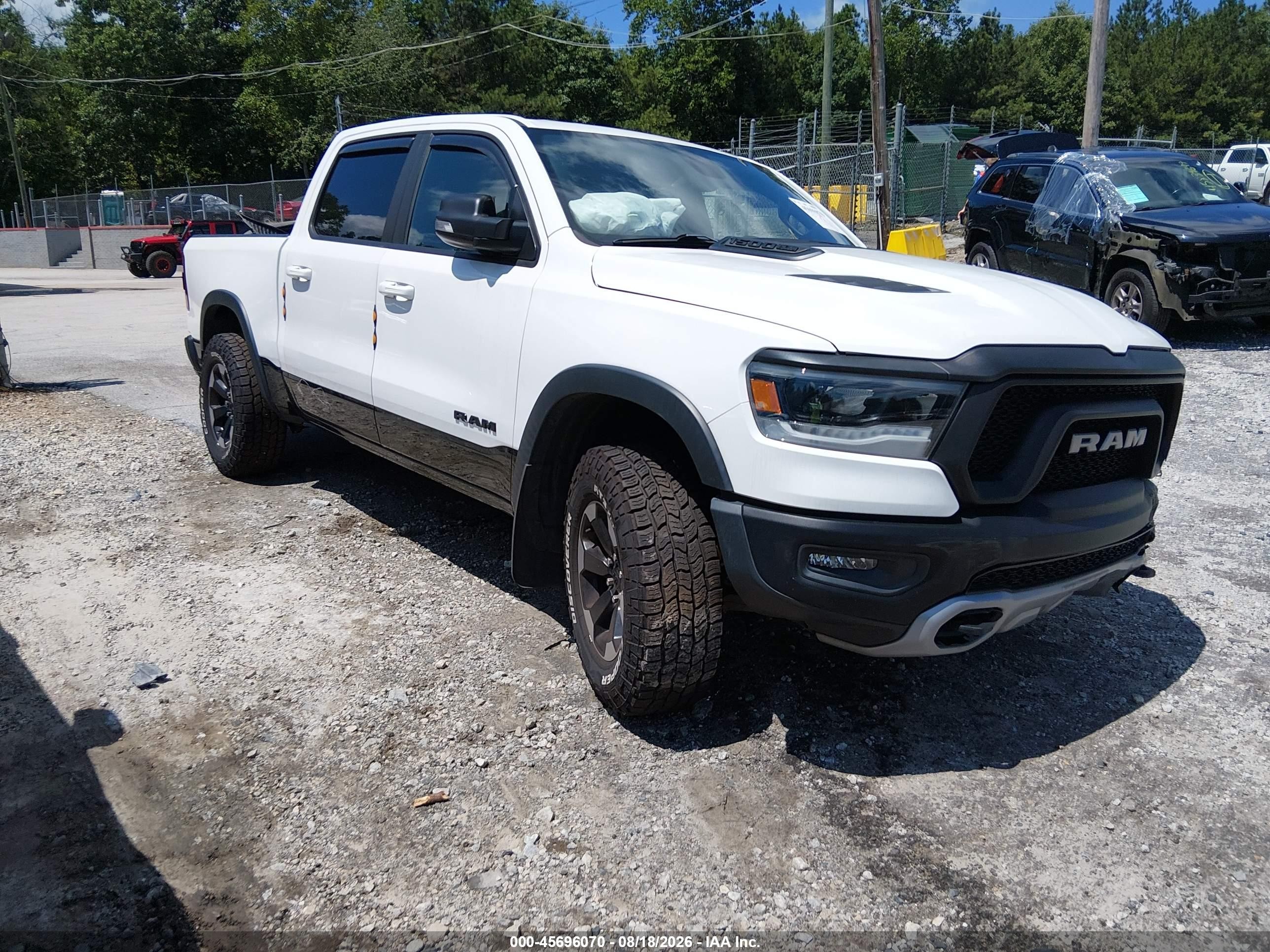 2020 Ram 1500 Rebel  4x4 5'7 Box White vin: 1C6SRFLT7LN421994