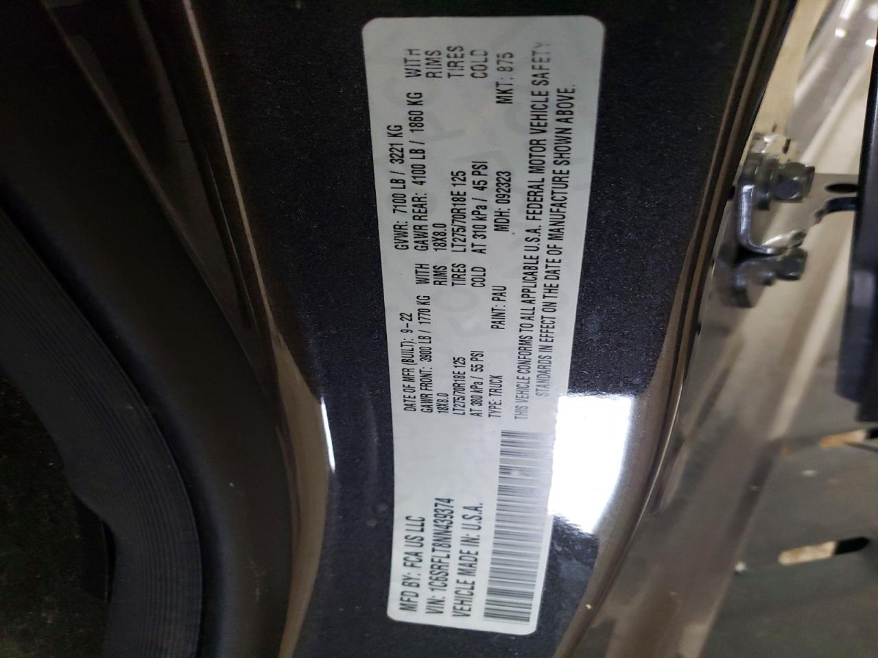 2022 Ram 1500 Rebel Gray vin: 1C6SRFLT8NN439374