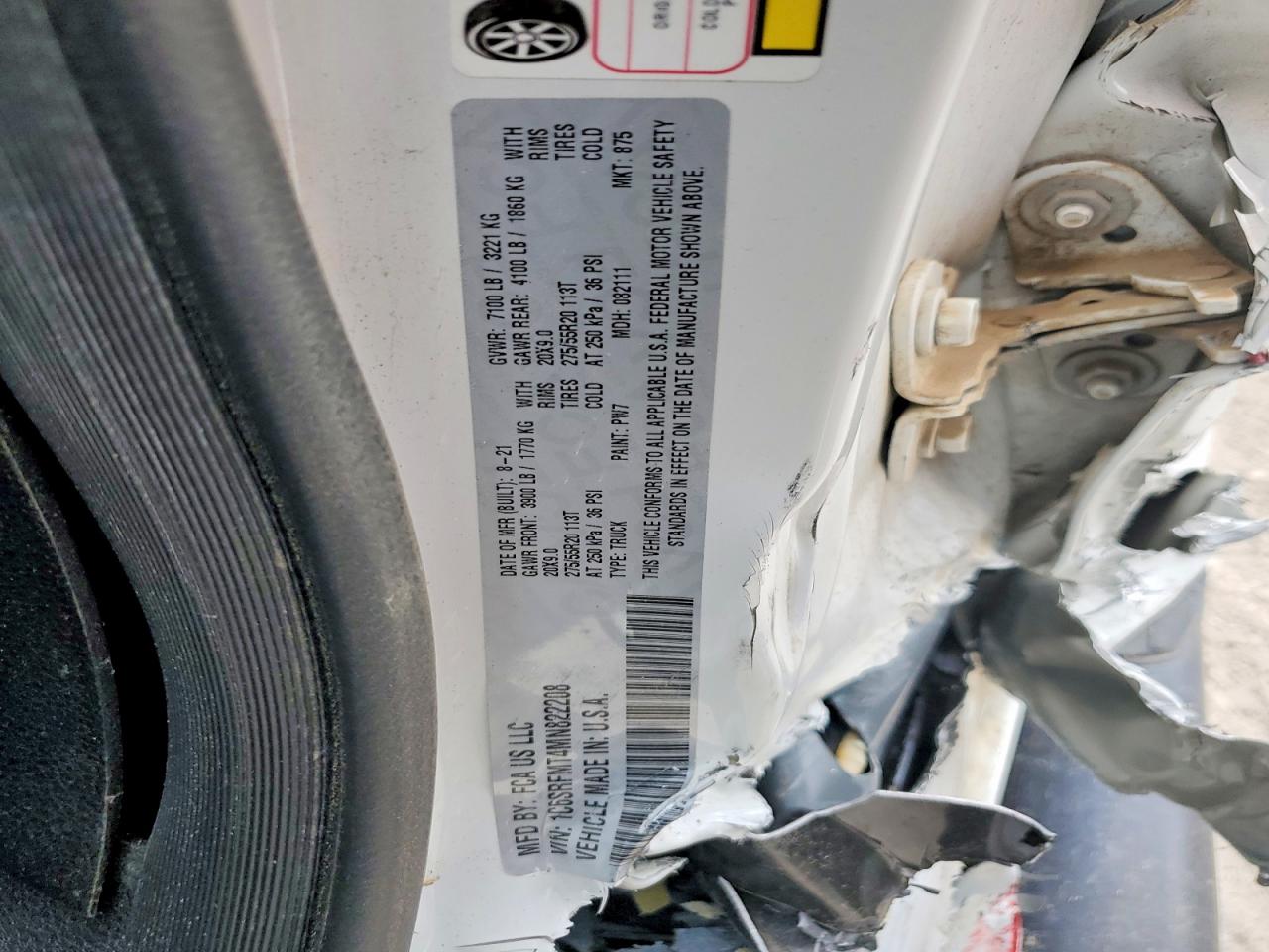 2021 Ram 1500 Big Horn White vin: 1C6SRFMT4MN822208