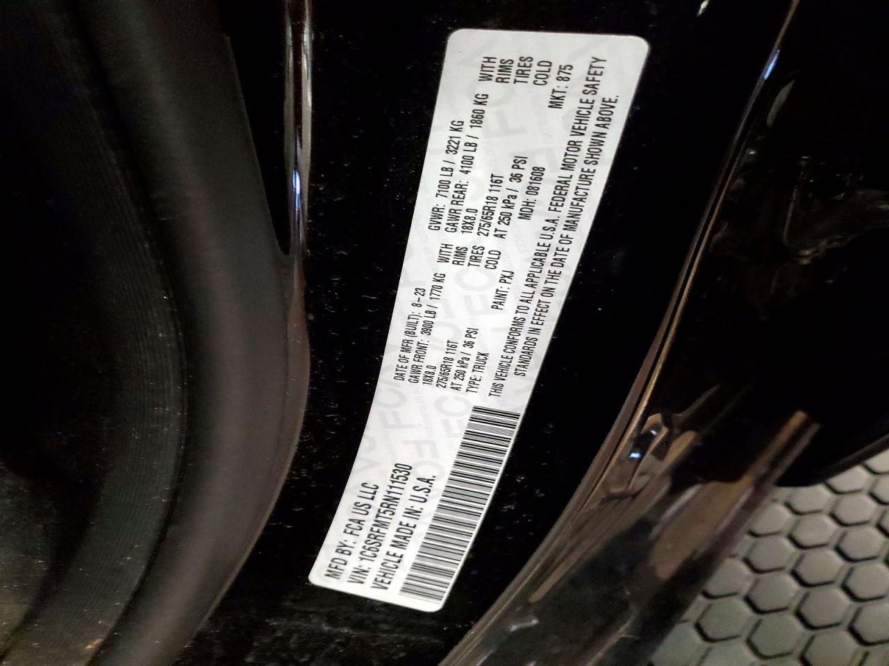 2024 Ram 1500 Big Horn Black vin: 1C6SRFMT5RN111530